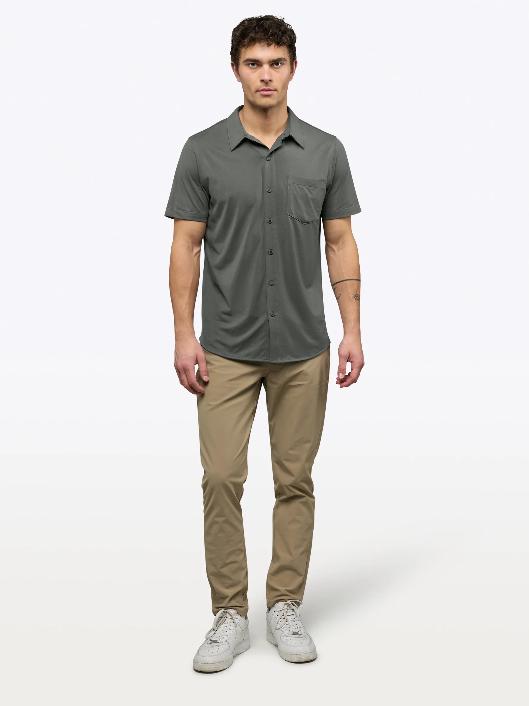 AO Button Up | Castor Grey Signature-Fit PYCA Pro® - Image 4