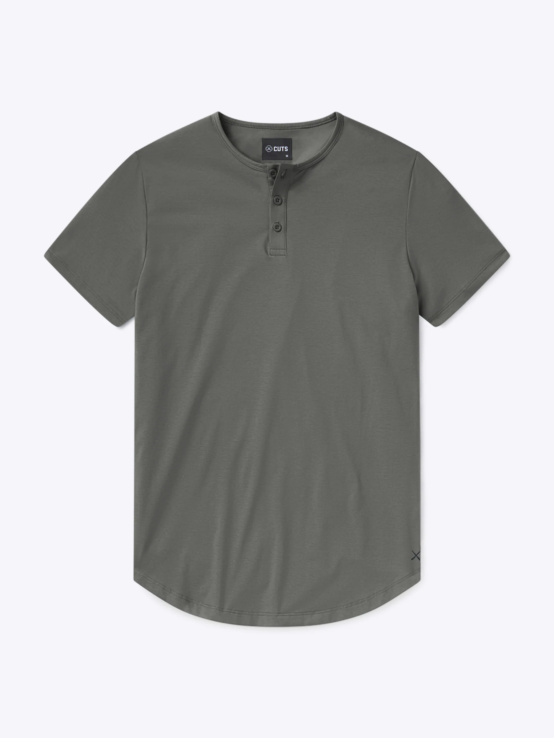 AO Henley Curve-Hem | Castor Grey Signature-Fit PYCA Pro®