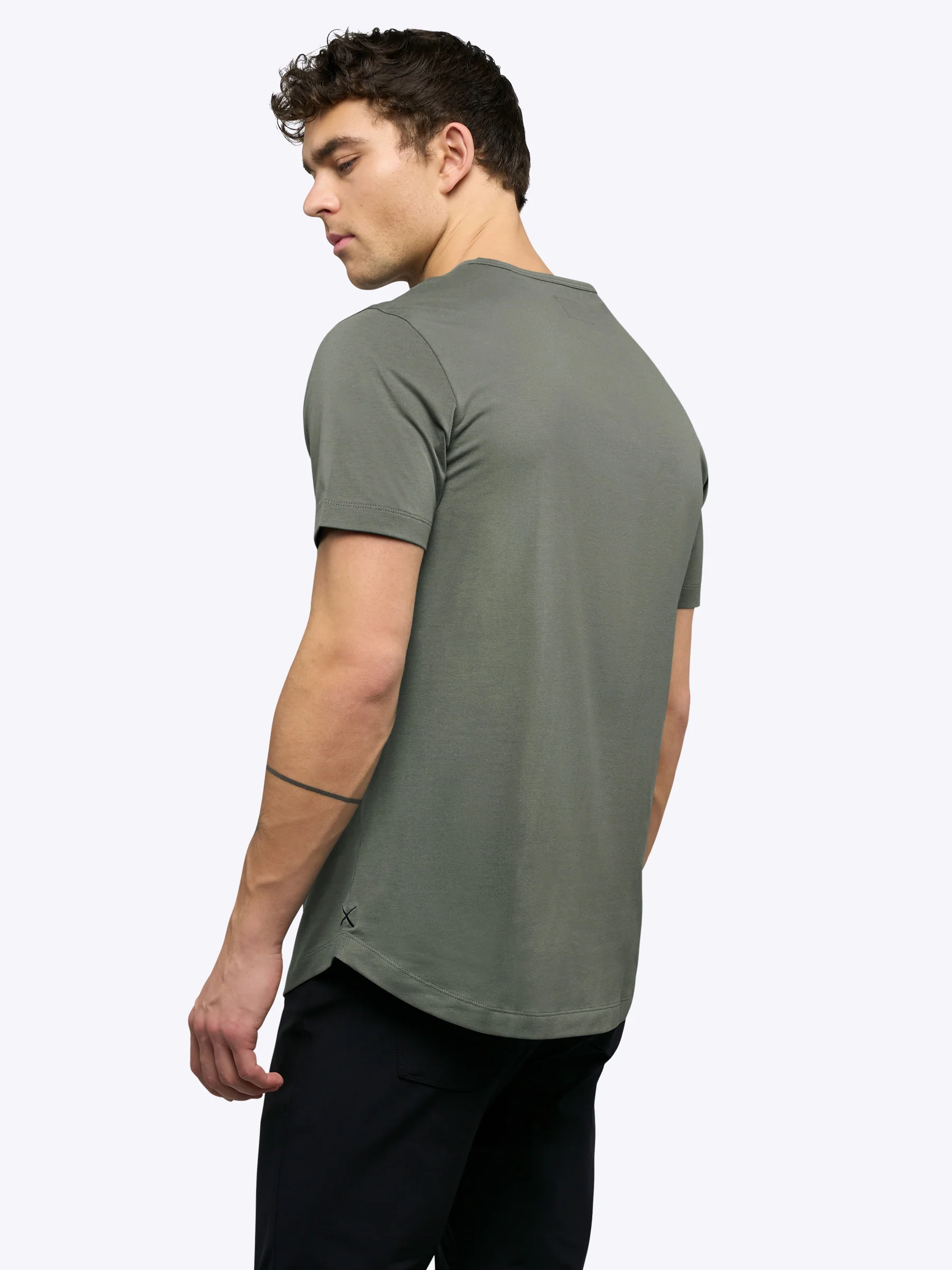 AO Henley Curve-Hem Tee | Gunmetal Signature-Fit PYCA Pro® - Image 3
