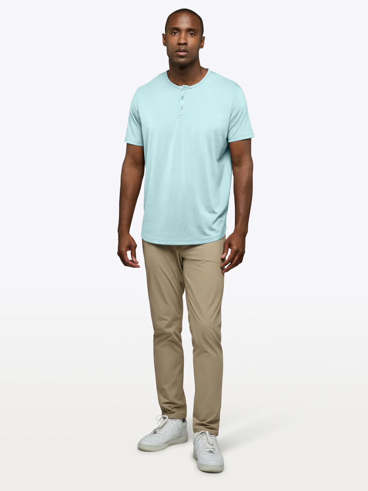AO Henley Curve-Hem Tee | Sterling Blue Signature-Fit PYCA Pro® - Image 4