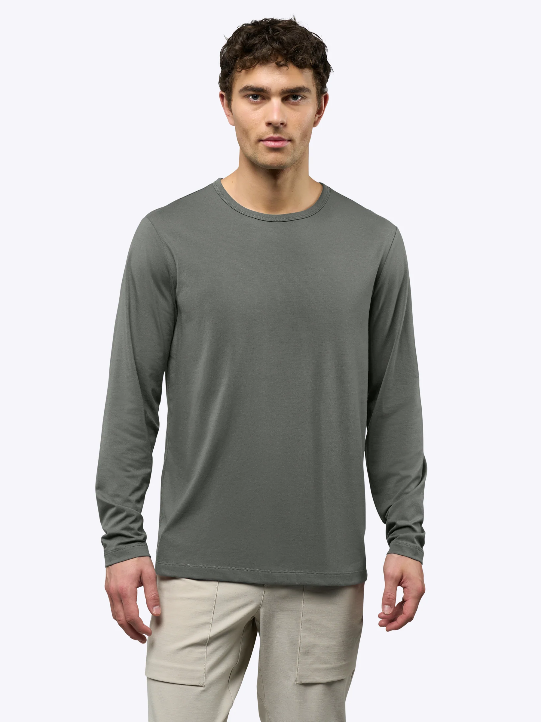 AO Forever Long Sleeve Tee | Castor Grey Classic-Fit PYCA Pro® - Image 2