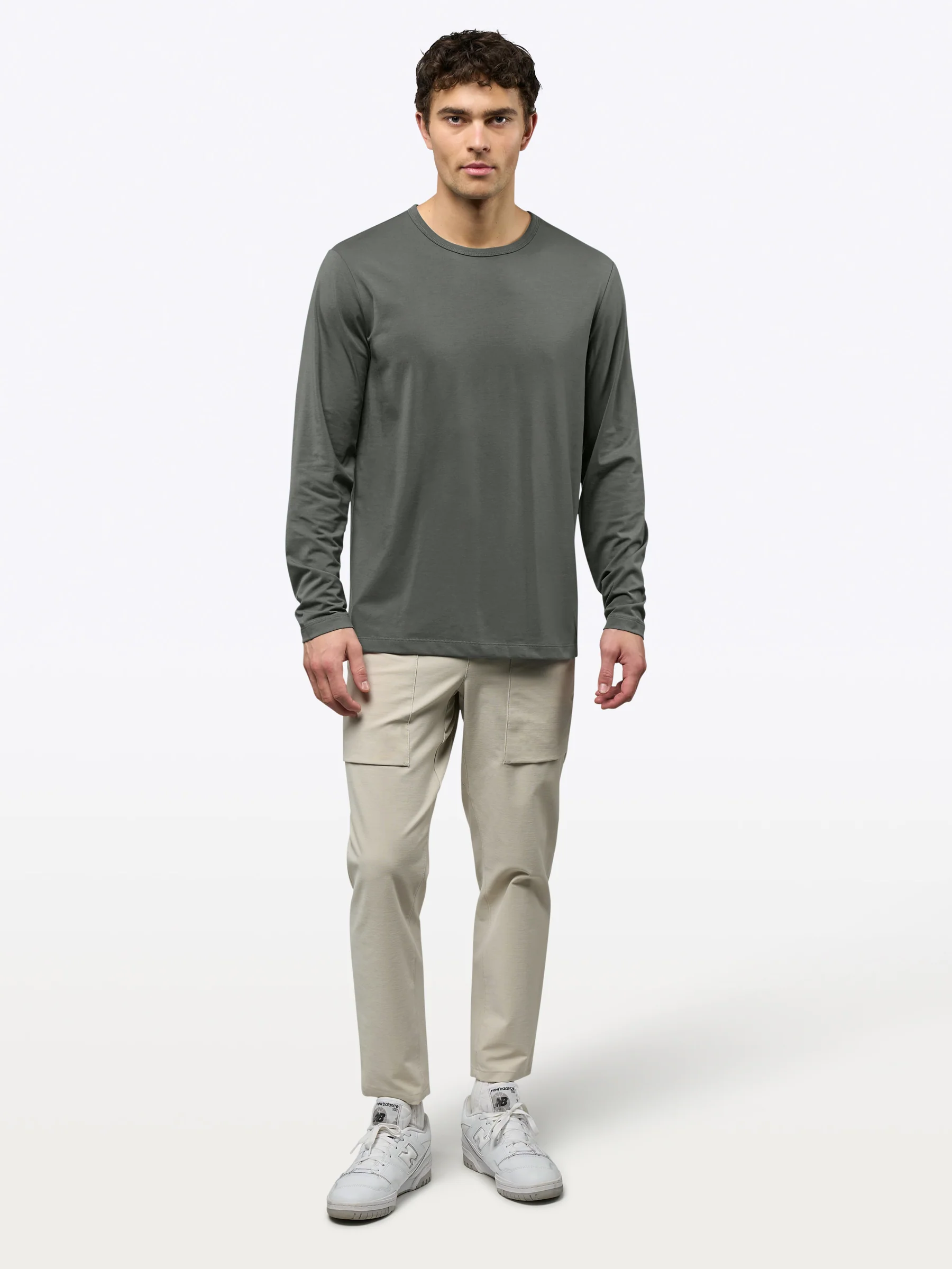 AO Forever Long Sleeve Tee | Castor Grey Classic-Fit PYCA Pro® - Image 4