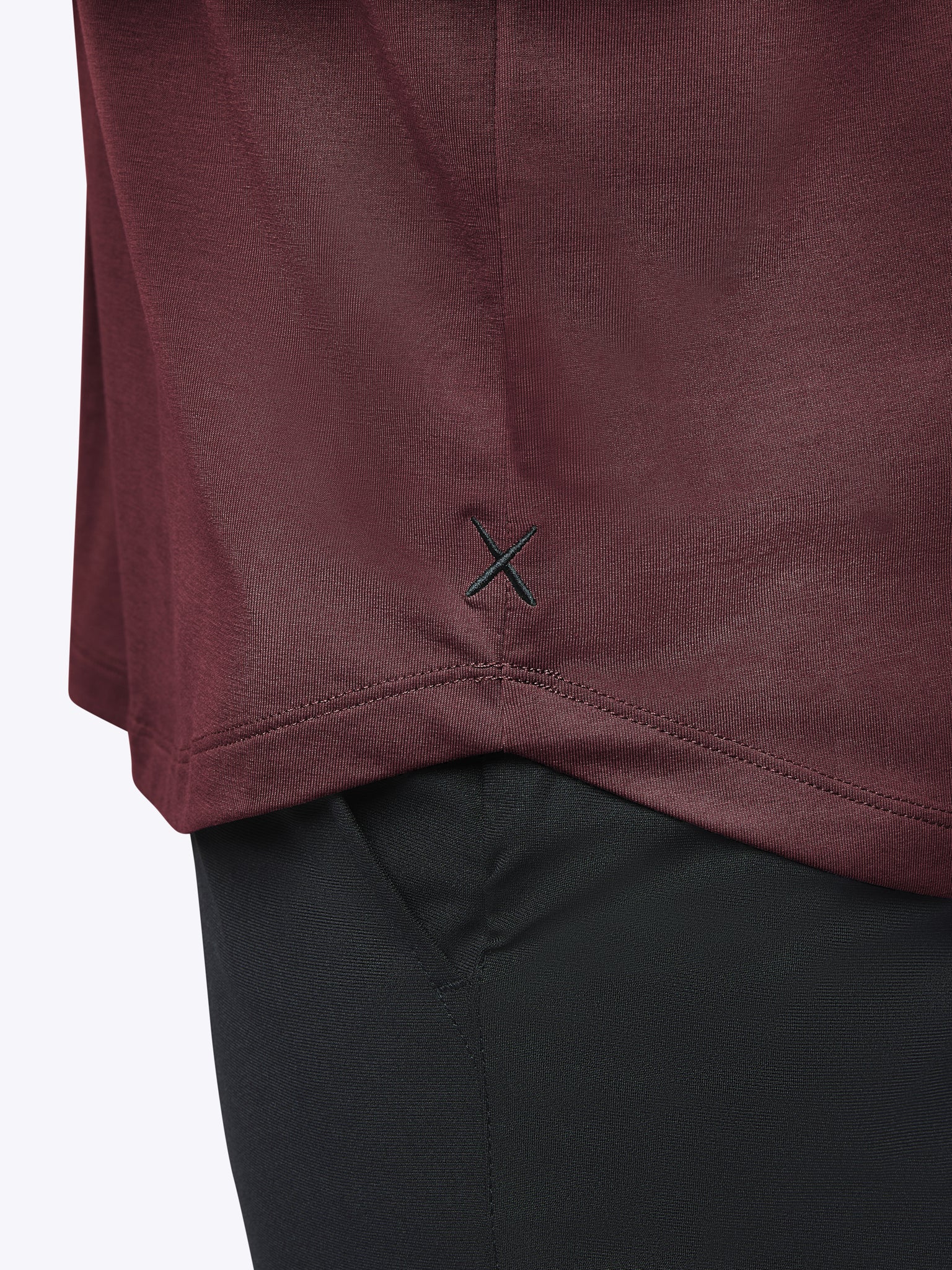AO Long Sleeve Curve-Hem Tee | Deep Cranberry Signature-fit PYCA Pro® - Image 5