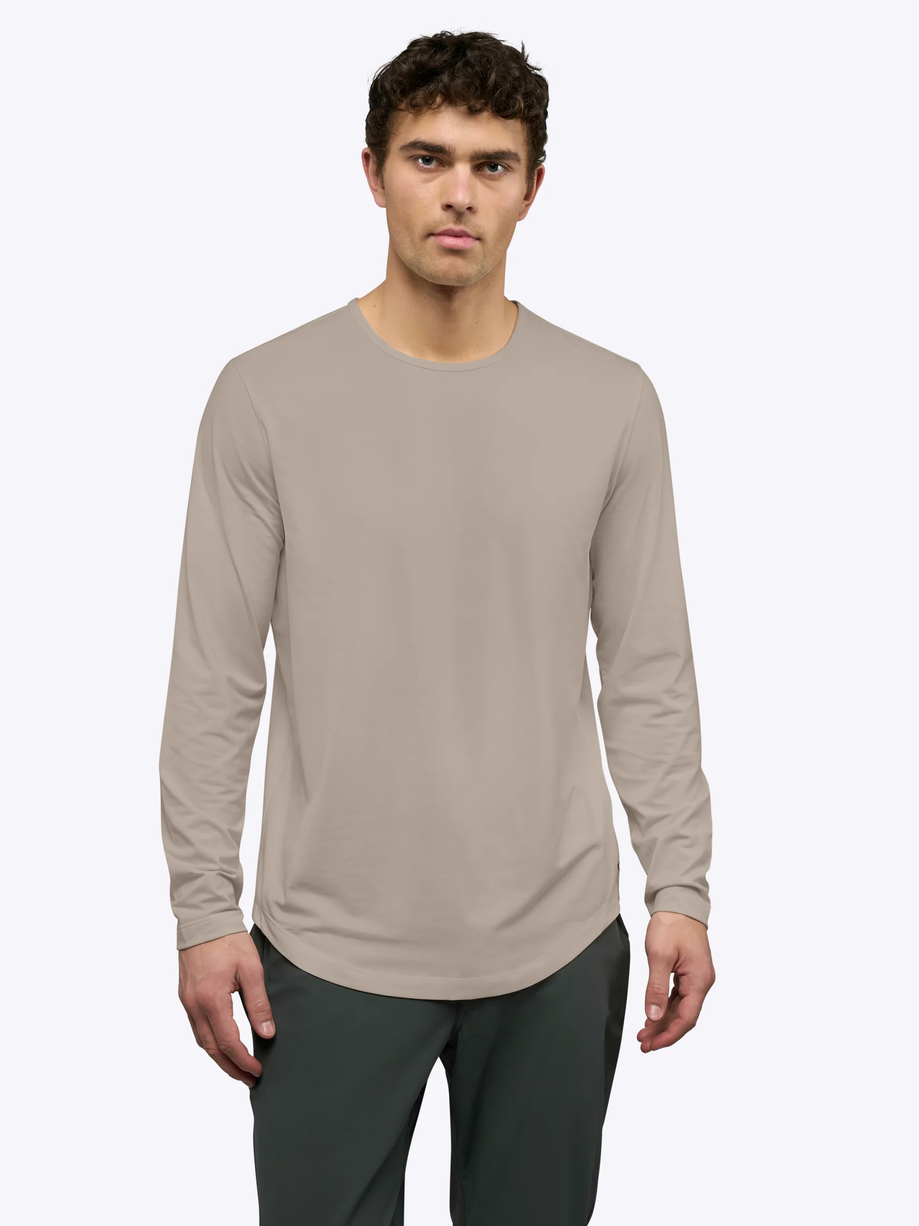 AO Long Sleeve Curve-Hem Tee | Pure Cashmere Signature-Fit PYCA Pro® - Image 2