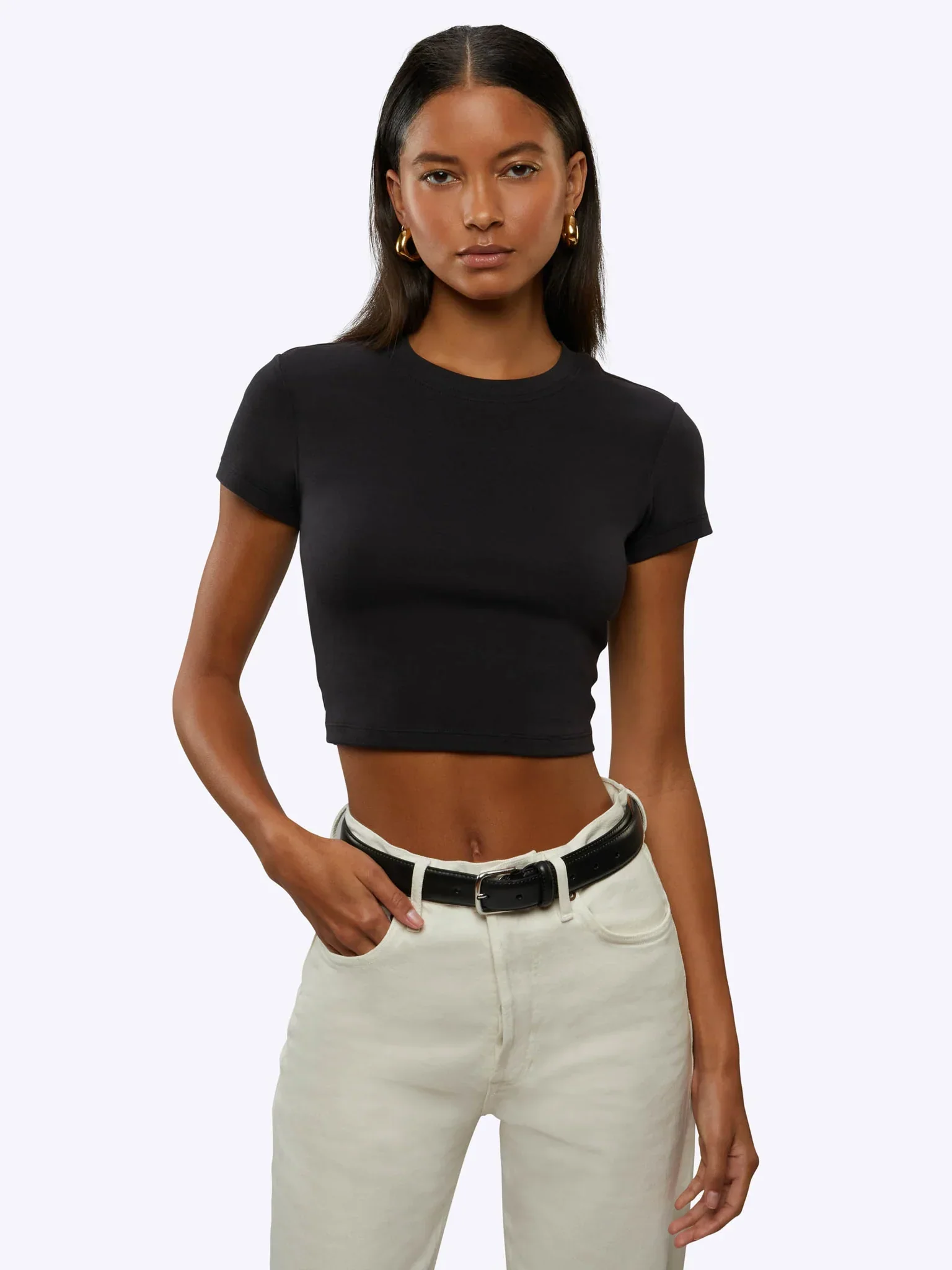 Baby Tee Bundle | Black & White Slim-fit Tomboy-Cotton⢠- Image 3