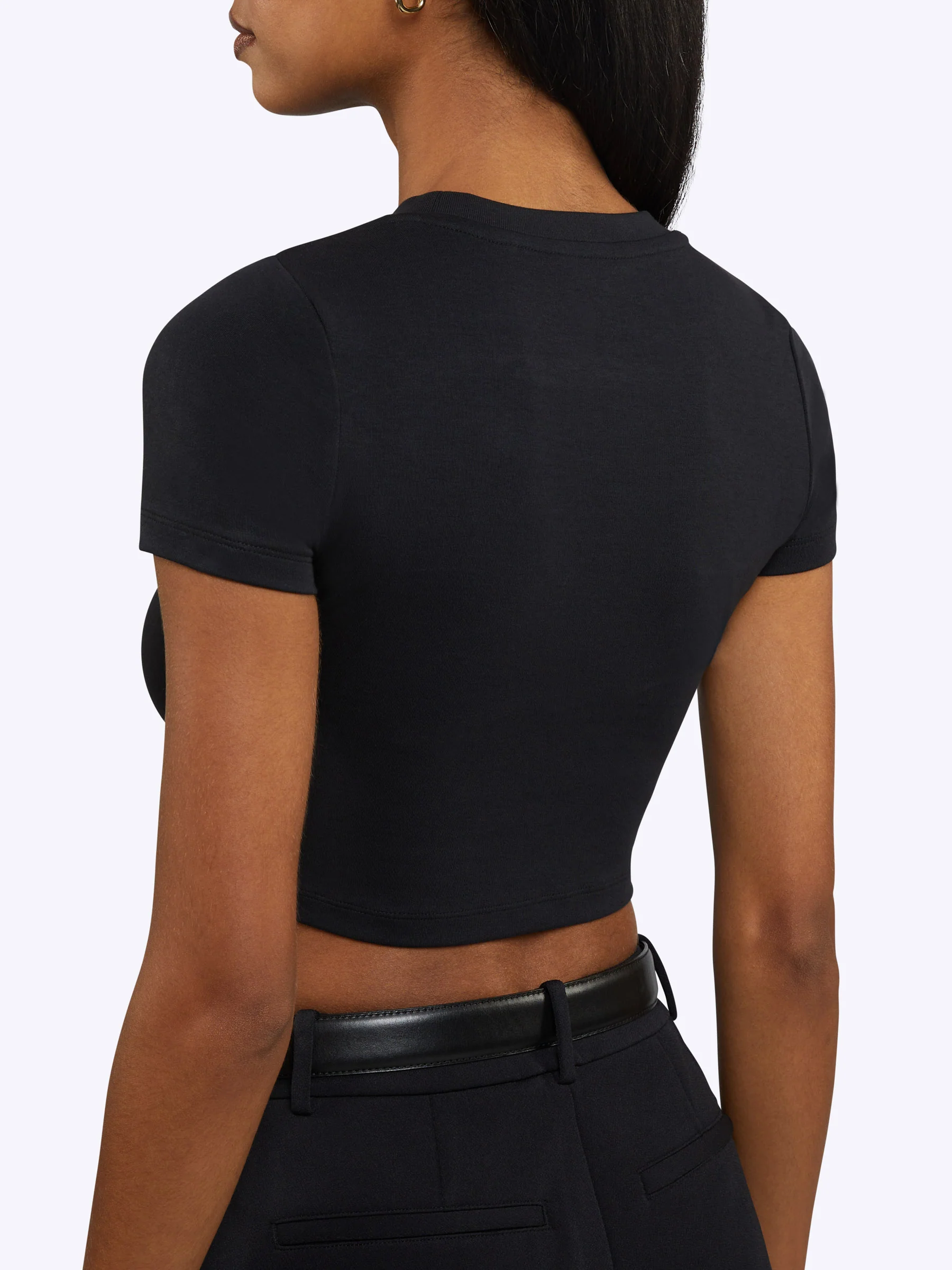 Tomboy Tee Cropped | Black Slim-fit Tomboy-Cotton™ - Image 4