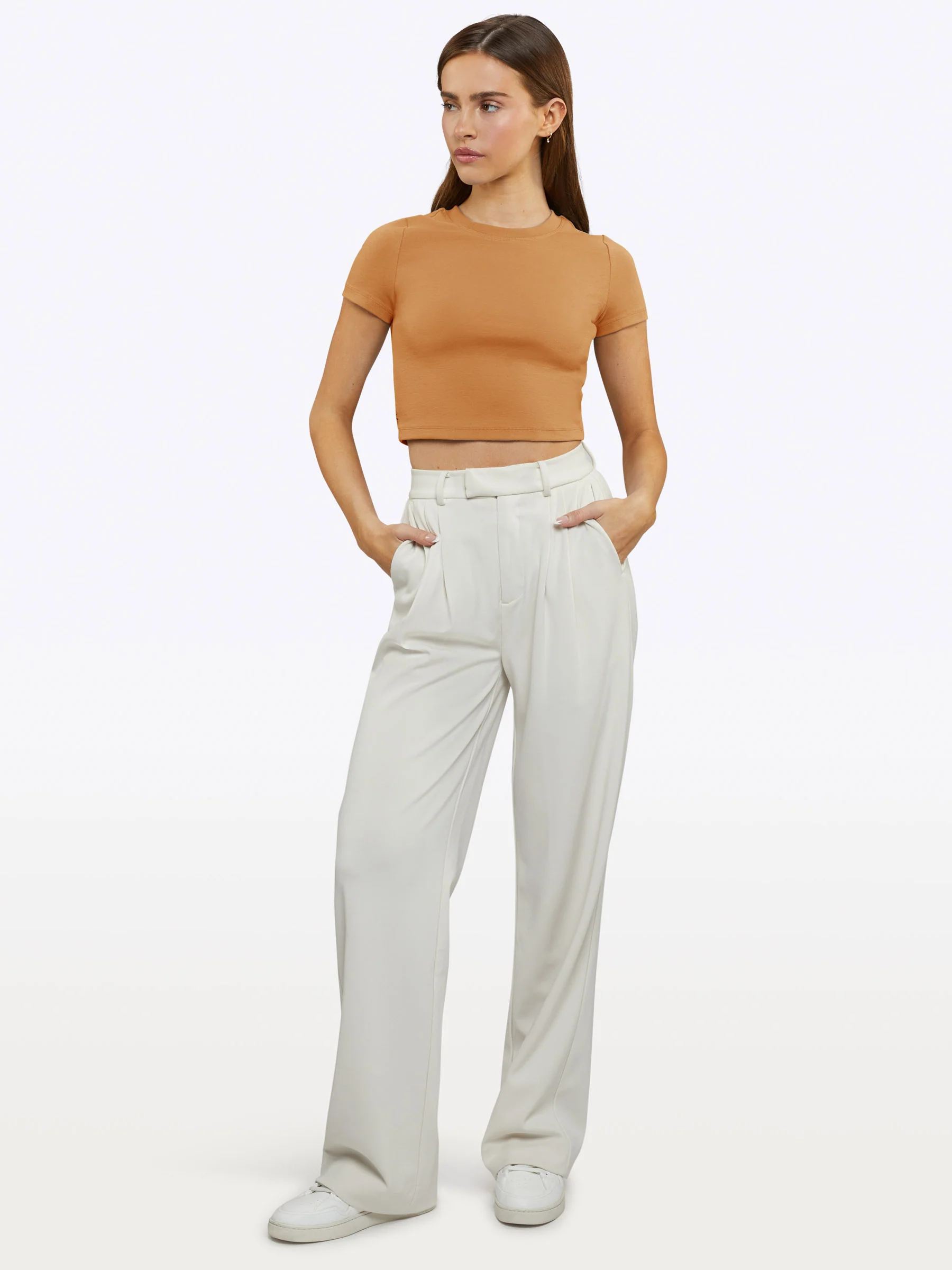 Tomboy Tee Cropped | Caramel Slim-fit Tomboy-Cotton™ - Image 3