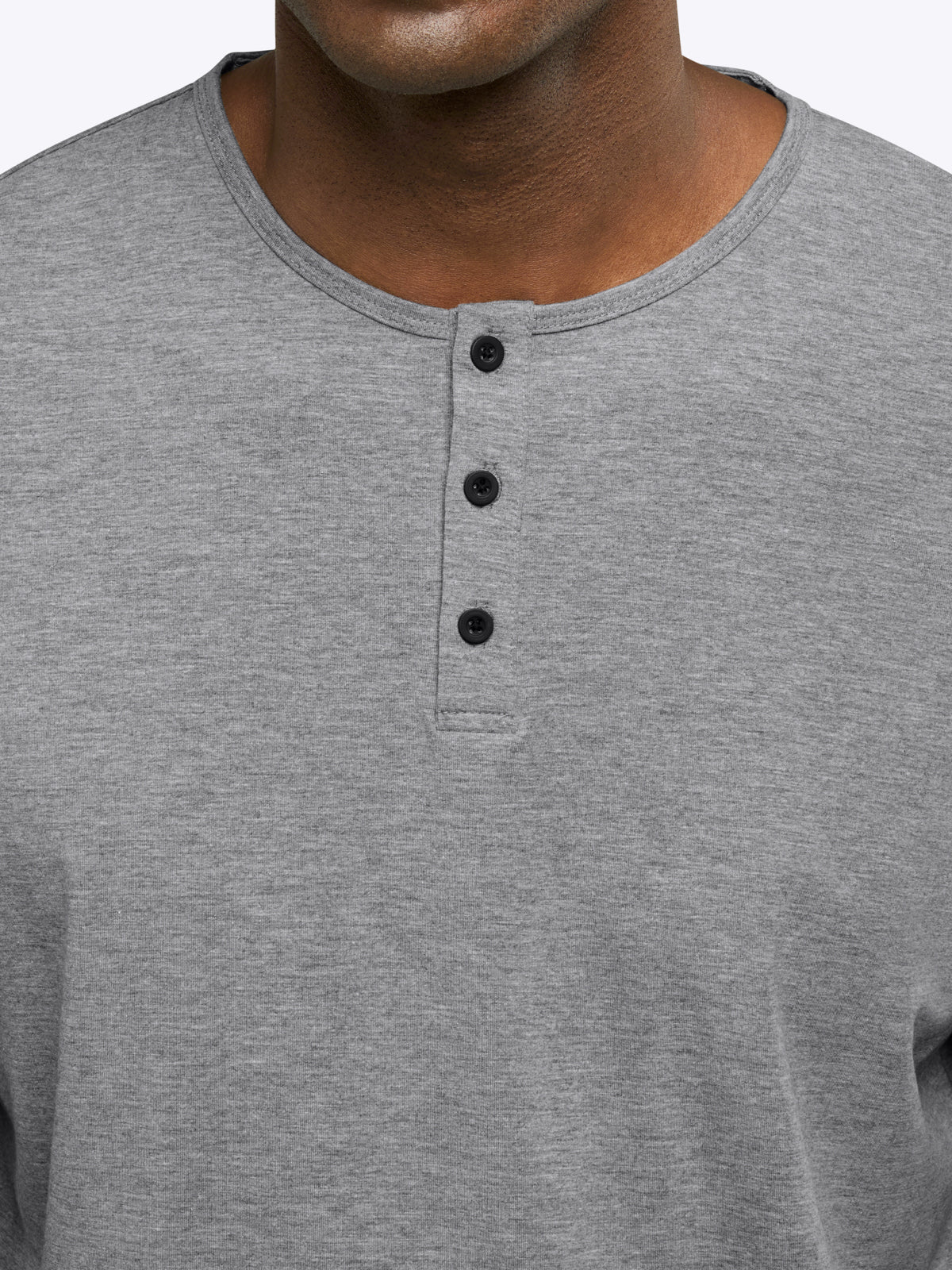 AO Henley Curve-Hem | Heather Grey Signature-fit PYCA Pro® - Image 6