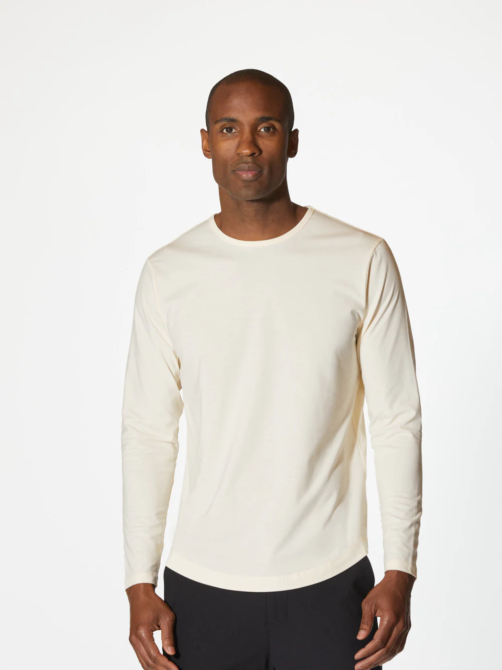 AO Long Sleeve Curve-Hem Tee | Ivory Signature-fit PYCA Pro® - Image 2