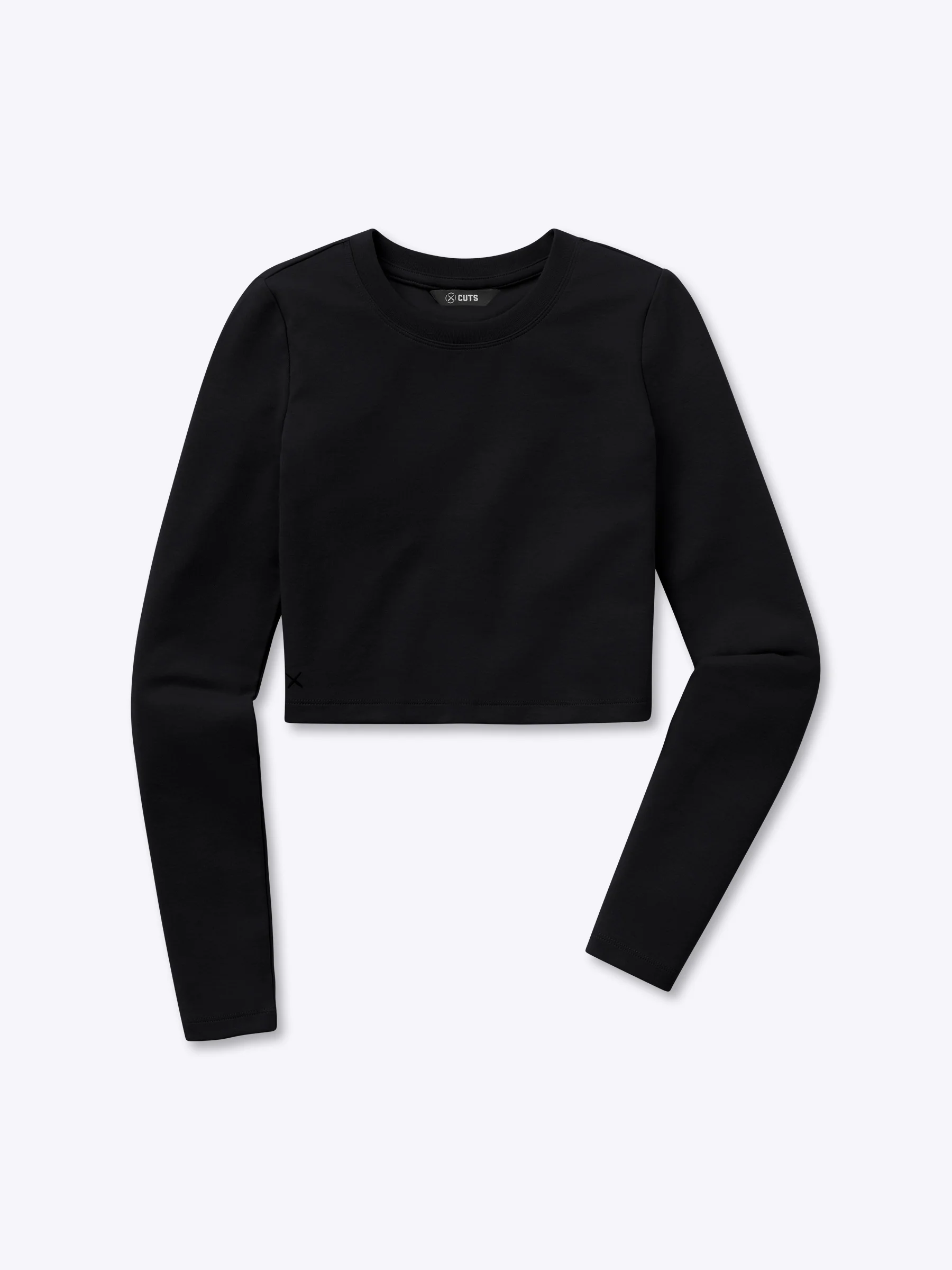 Long Sleeve Tomboy Tee Cropped | Black Slim-fit Tomboy-Cotton™ - Image 7