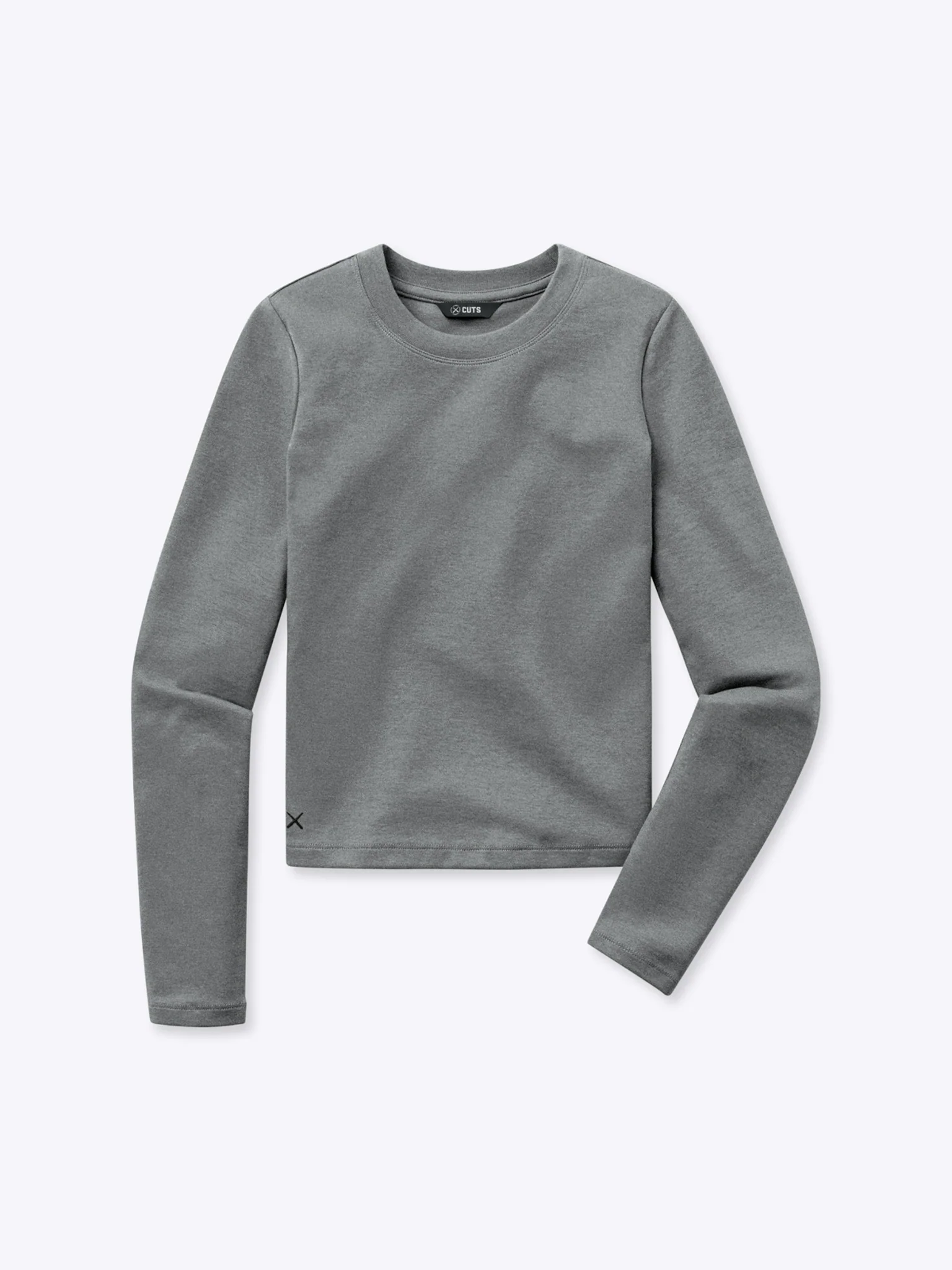 Long Sleeve Tomboy Tee | Heather Grey Slim-fit Tomboy-Cotton™ - Image 3