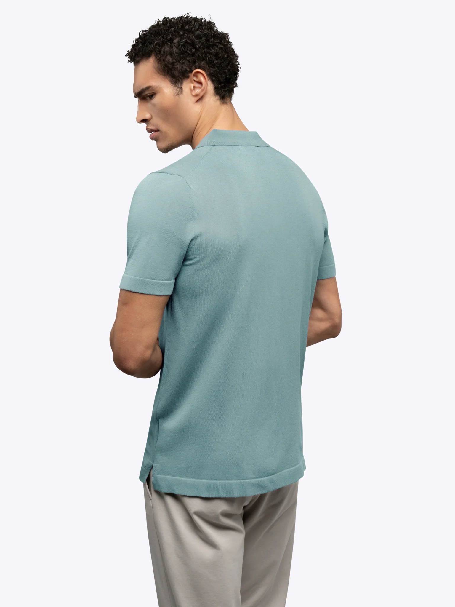 Riviera Knit Button Up | Isle Blue Signature-Fit - Image 3