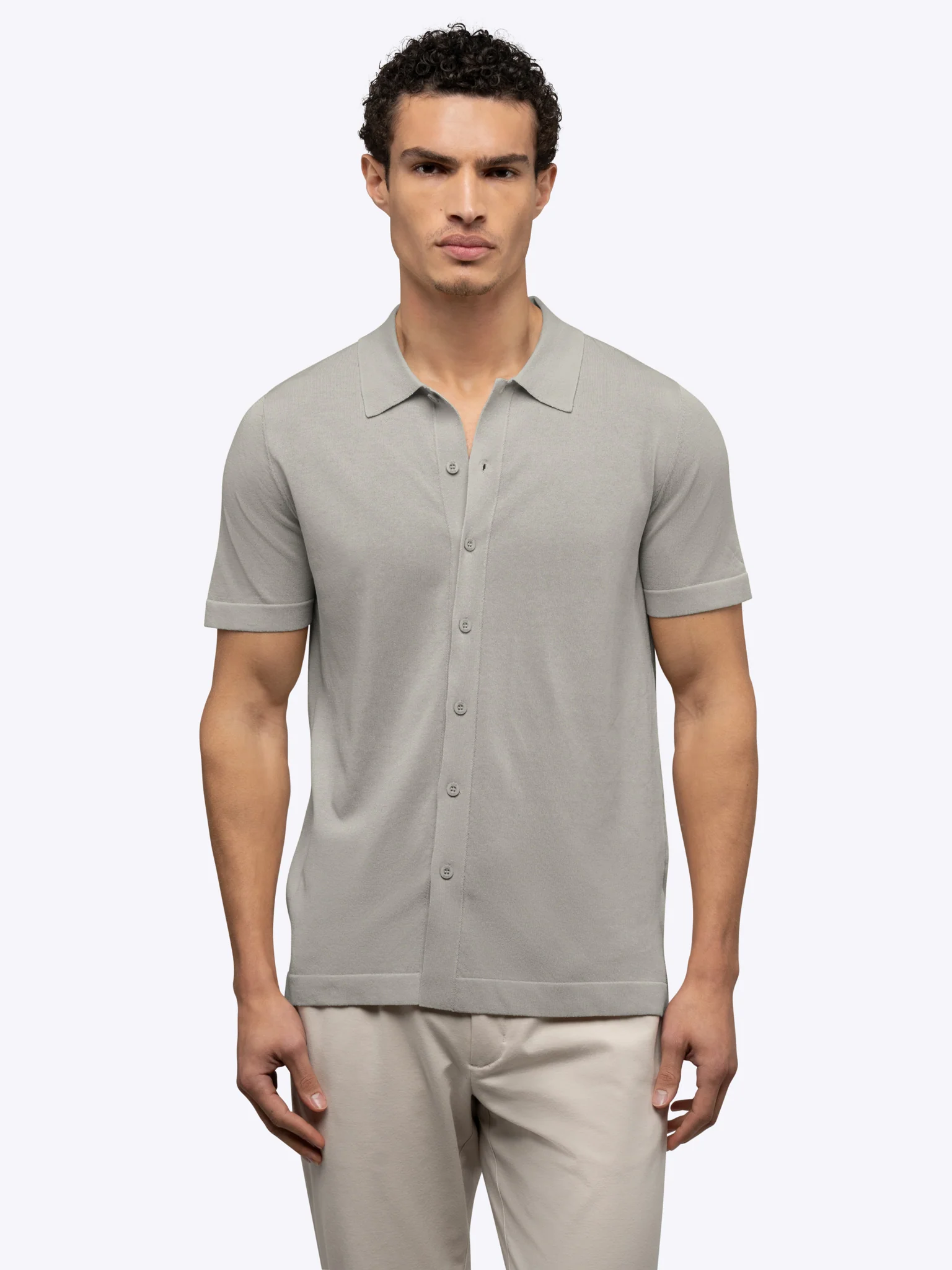 Riviera Knit Button Up | Morning Dove Signature-Fit - Image 2