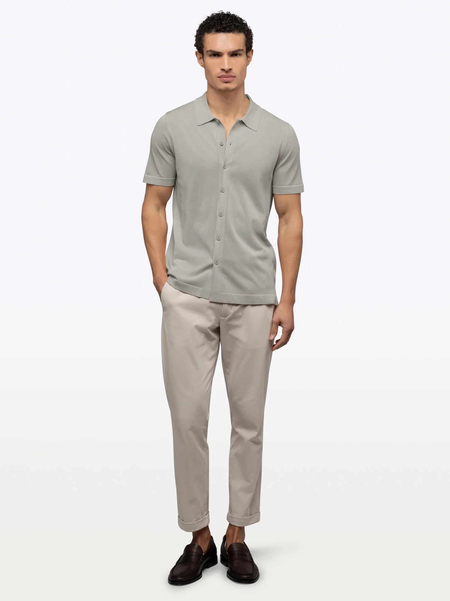 Riviera Knit Button Up | Morning Dove Signature-Fit - Image 4