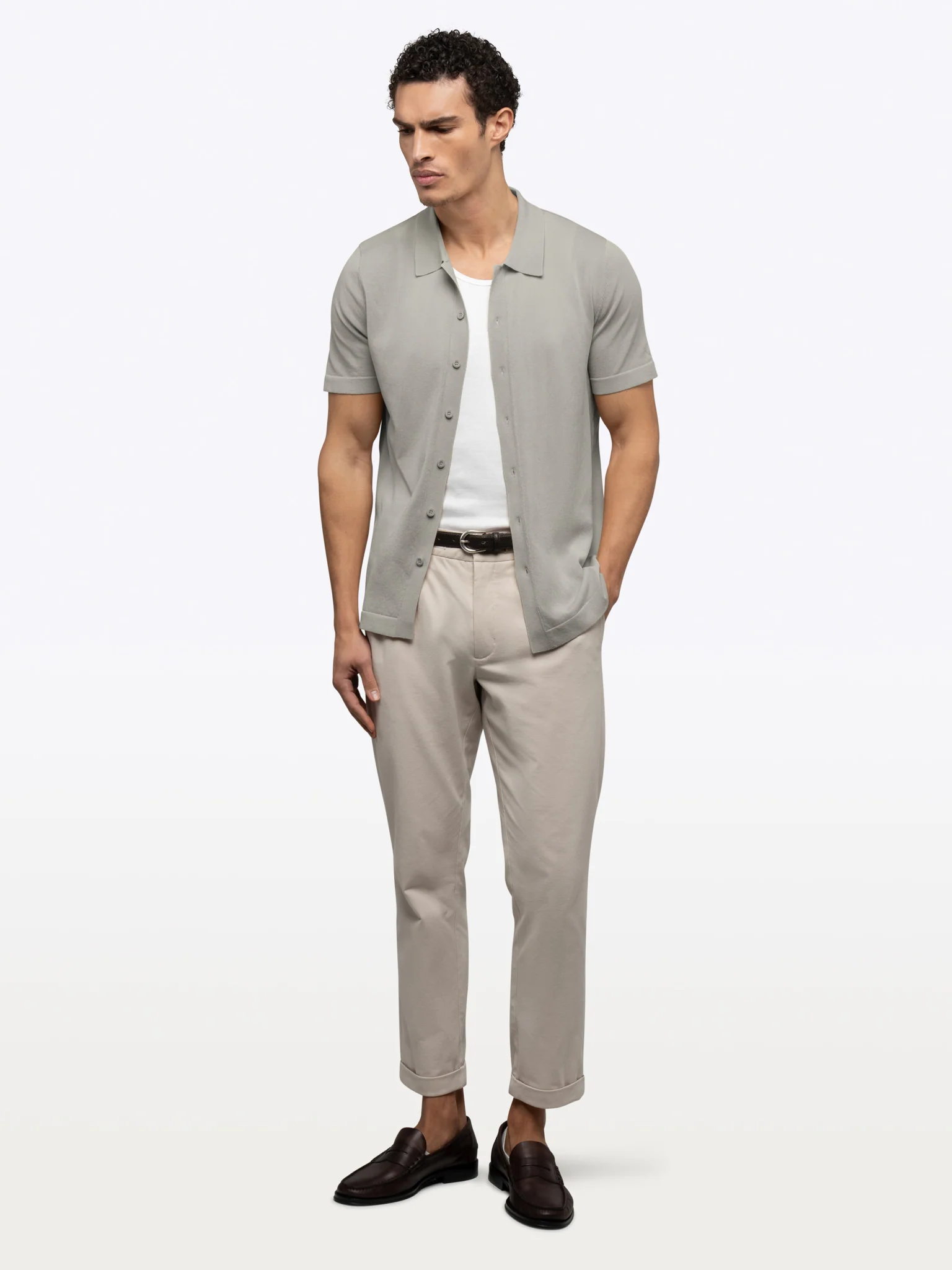 Riviera Knit Button Up | Morning Dove Signature-Fit - Image 5
