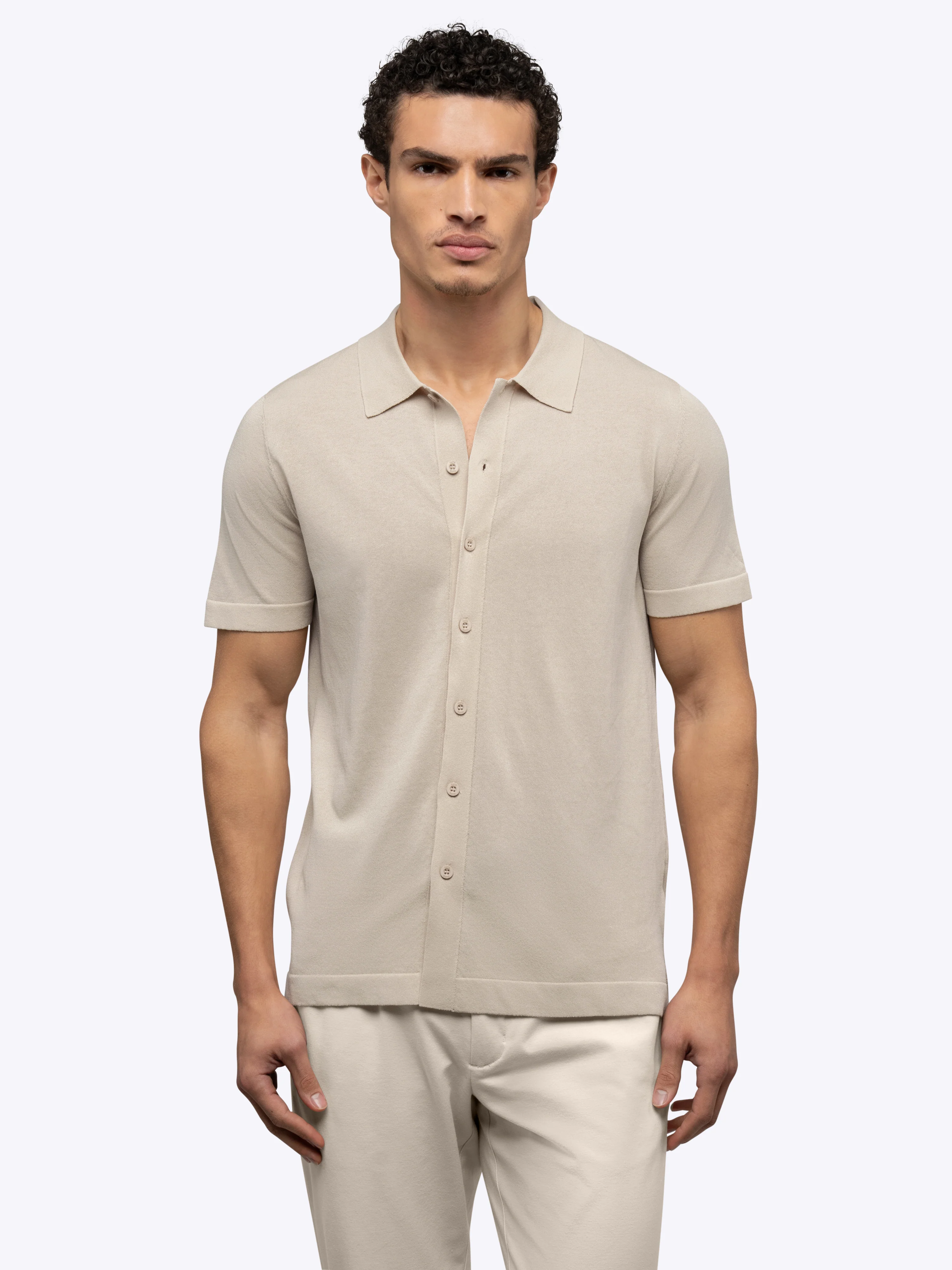 Riviera Knit Button Up | Sand Dune Signature-Fit - Image 2