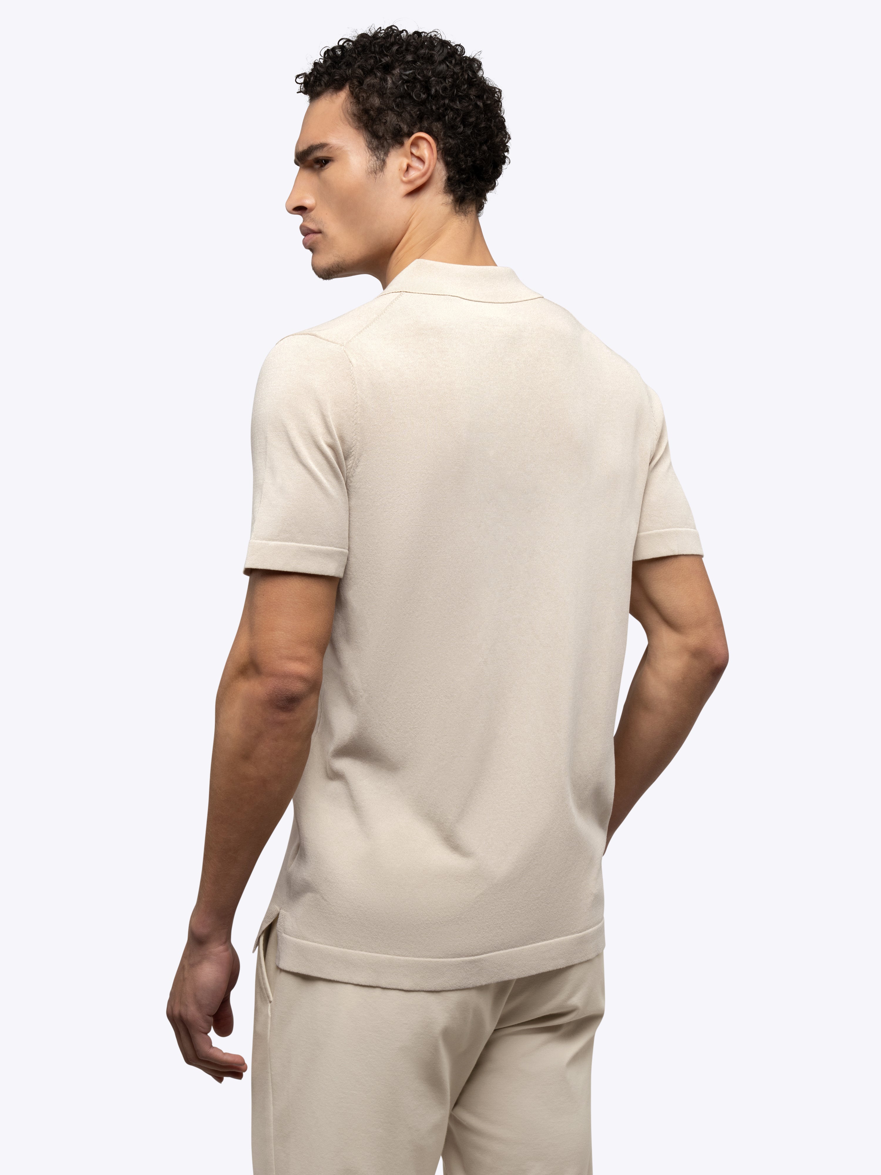Riviera Knit Button Up | Sand Dune Signature-Fit - Image 3