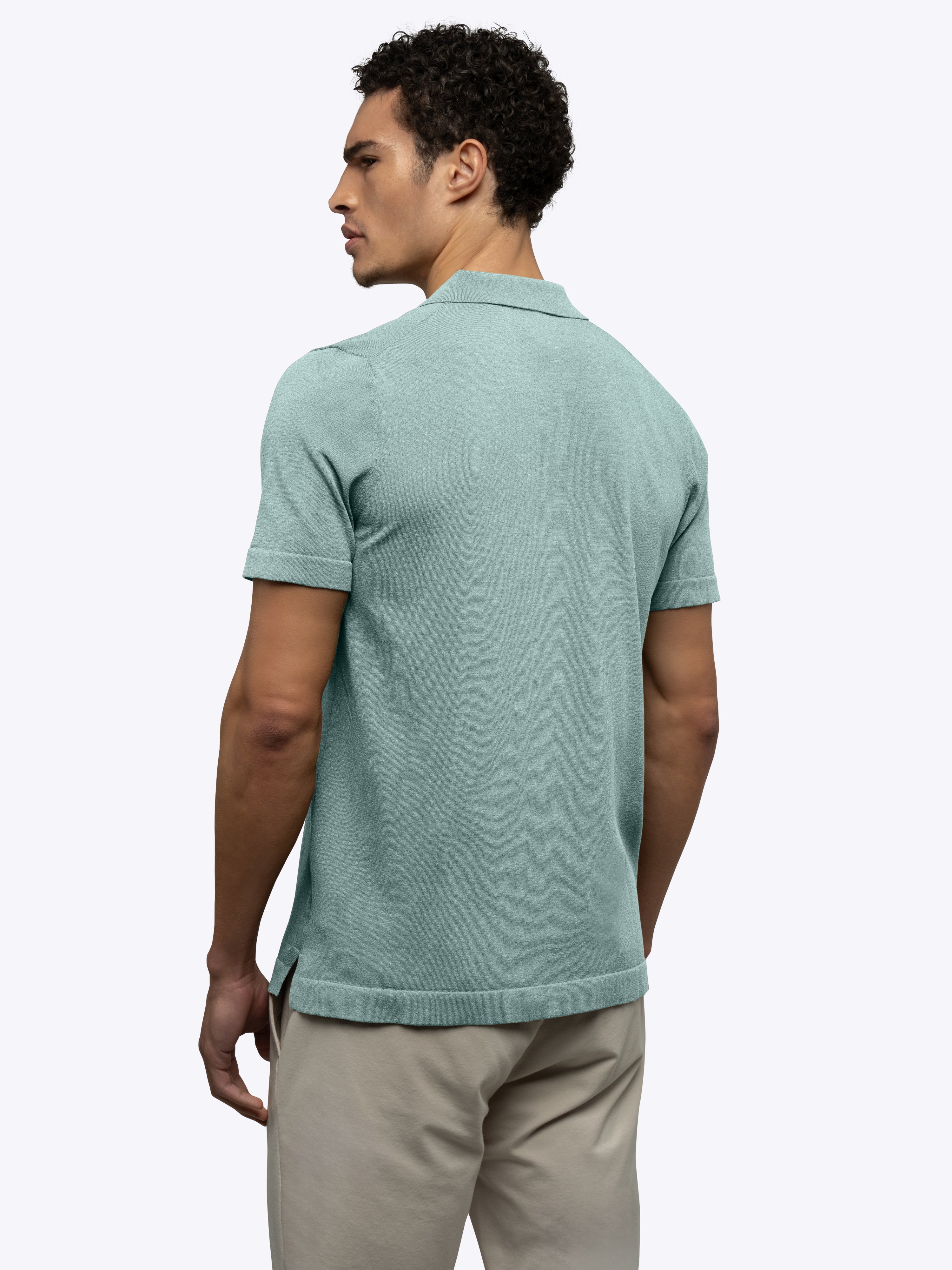 Riviera Knit Button Up | Stormy Sea Signature-Fit - Image 3