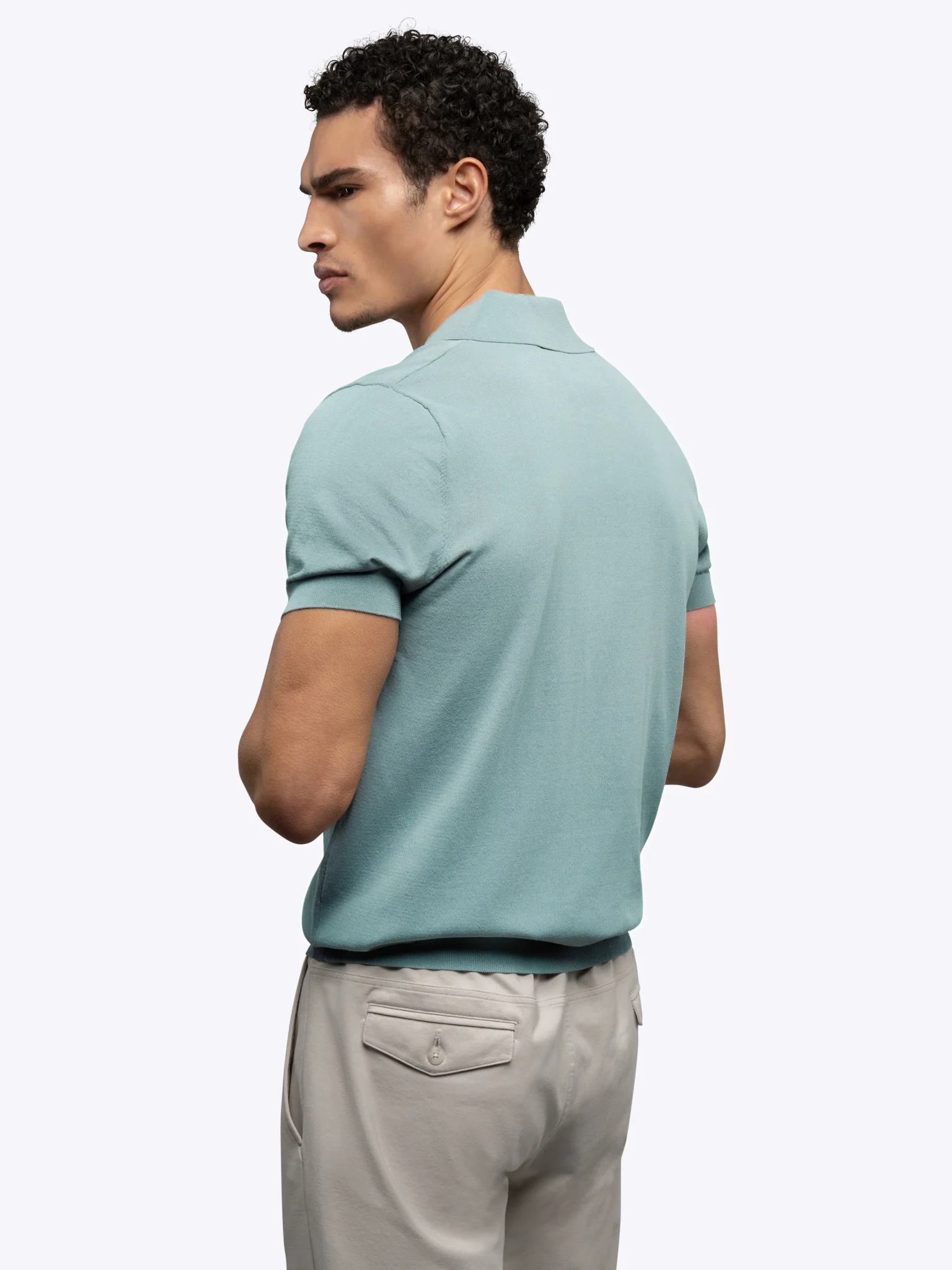 Riviera Knit Polo | Isle Blue Signature-Fit - Image 3