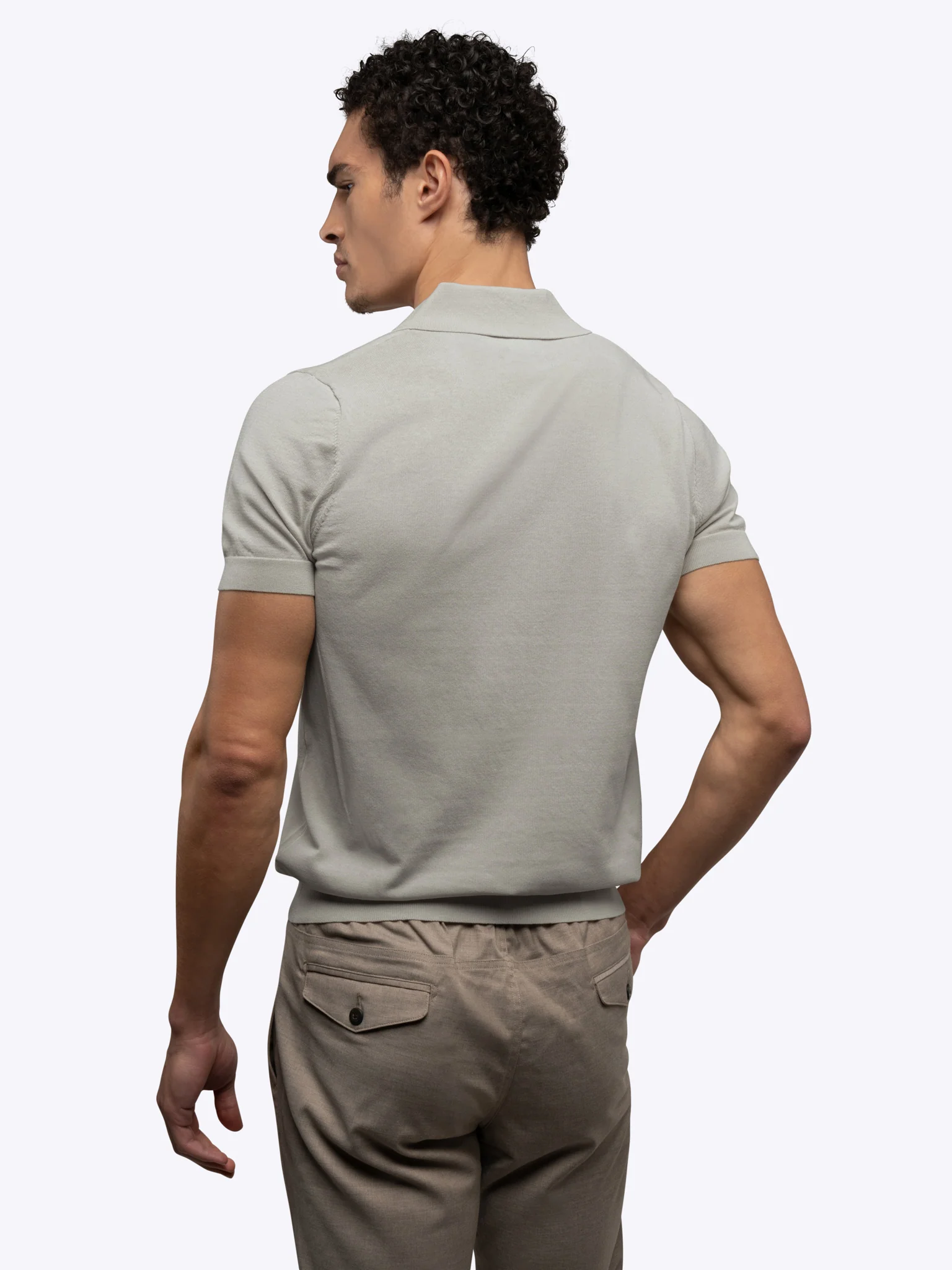 Riviera Knit Polo | Morning Dove Signature-Fit - Image 3
