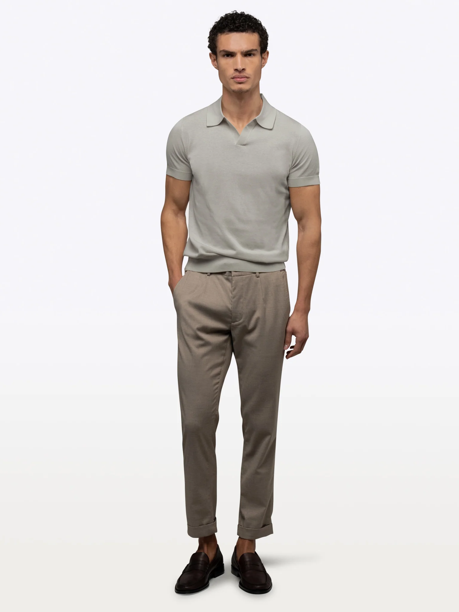 Riviera Knit Polo | Morning Dove Signature-Fit - Image 4