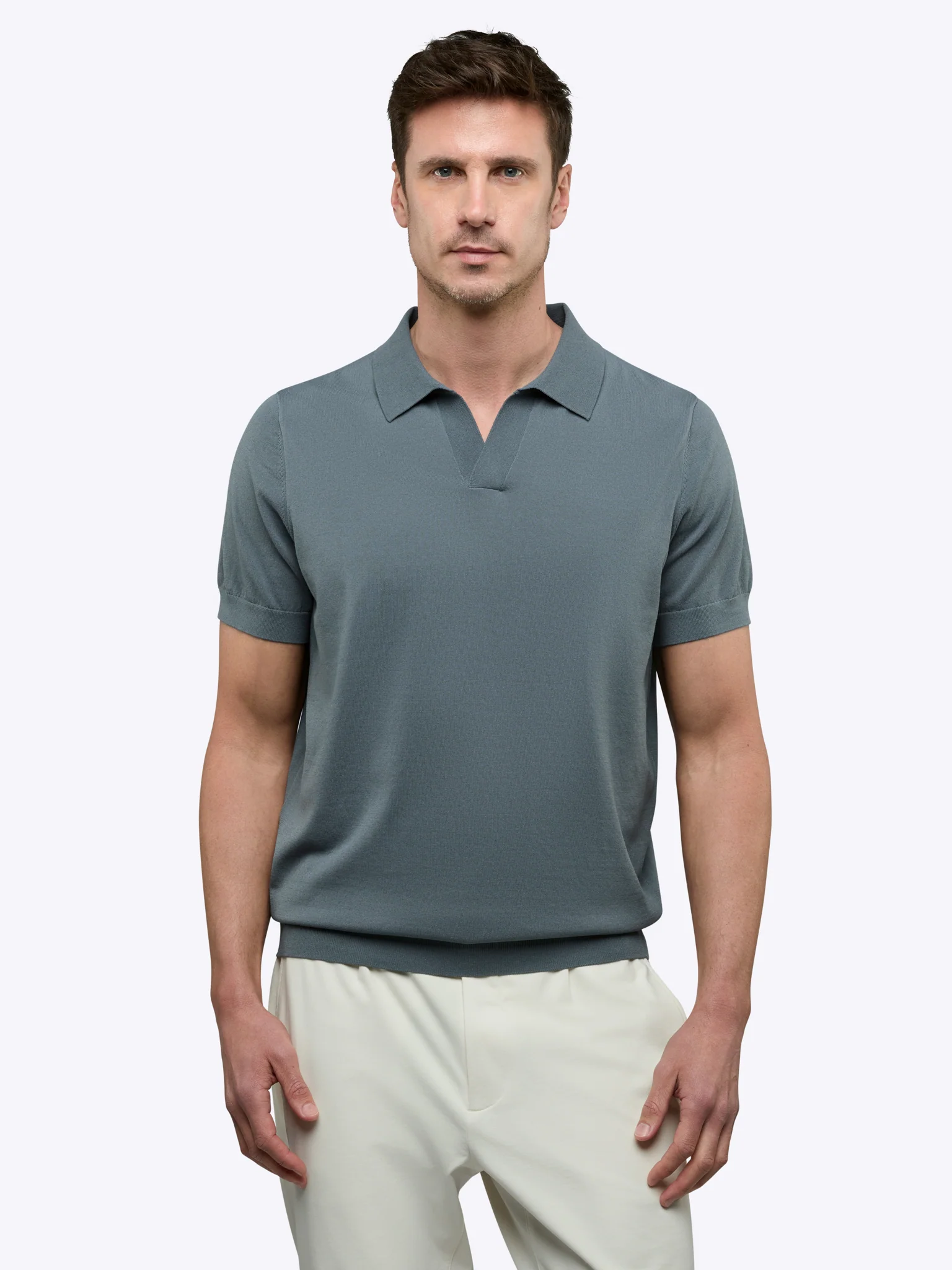 Riviera Knit Polo | Naples Blue Signature-Fit - Image 2