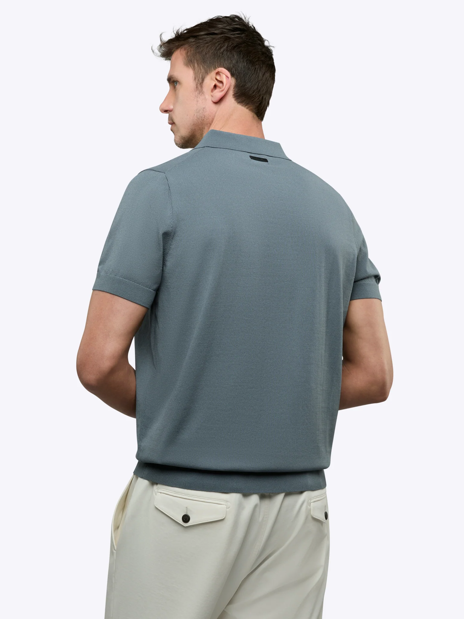 Riviera Knit Polo | Naples Blue Signature-Fit - Image 3