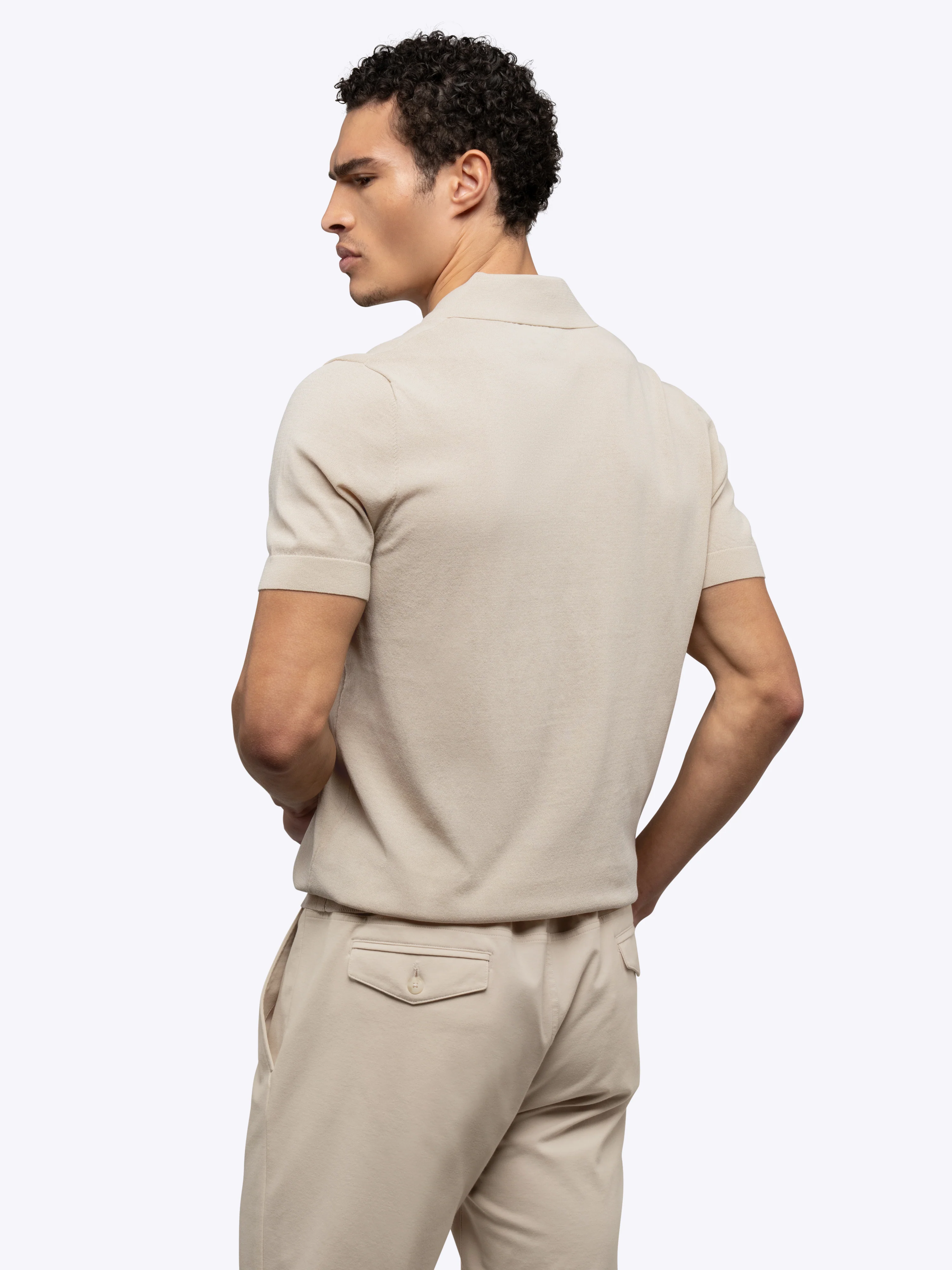 Riviera Knit Polo | Sand Dune Signature-Fit - Image 4