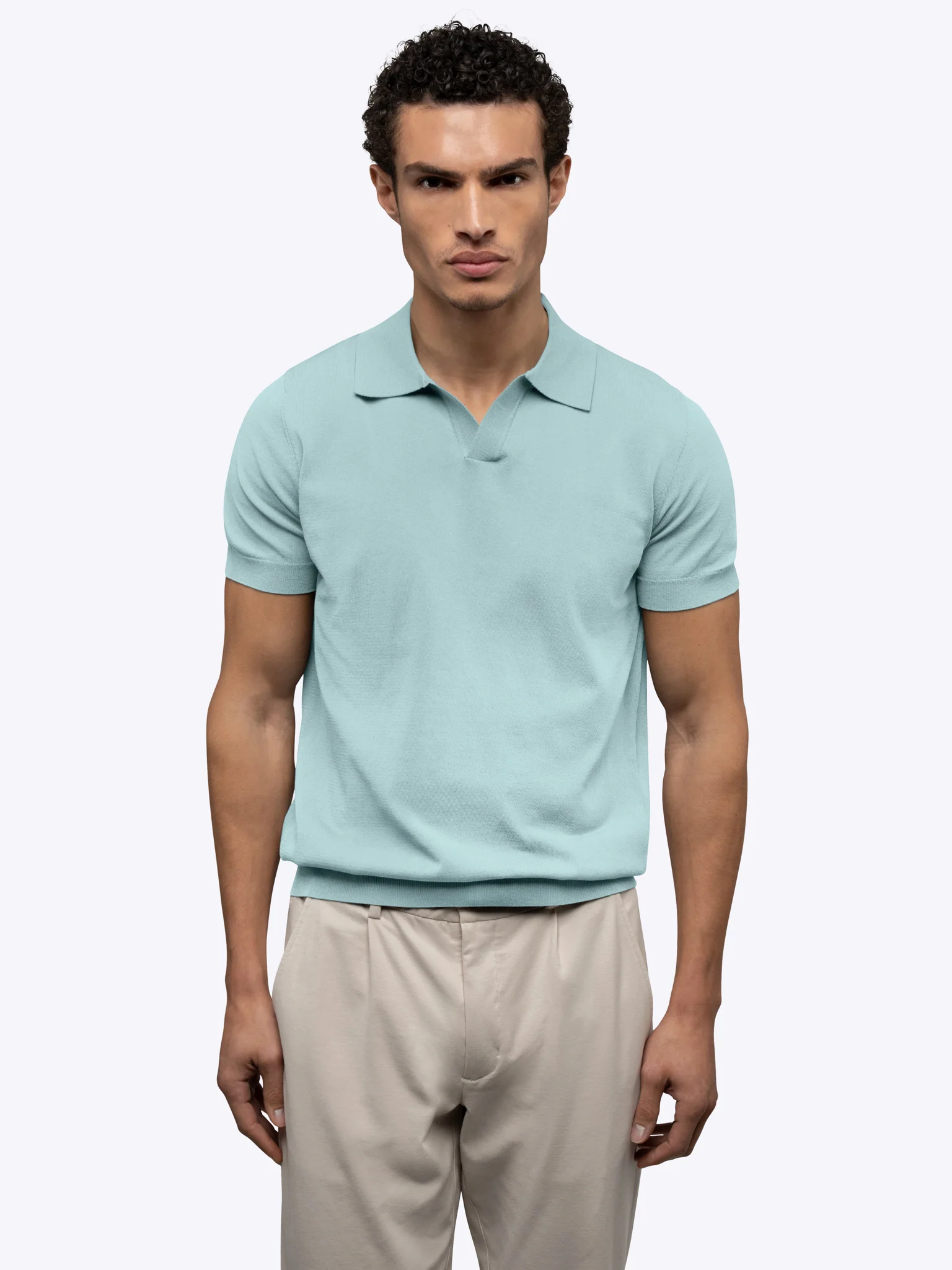 Riviera Knit Polo | Sterling Blue Signature-Fit - Image 2