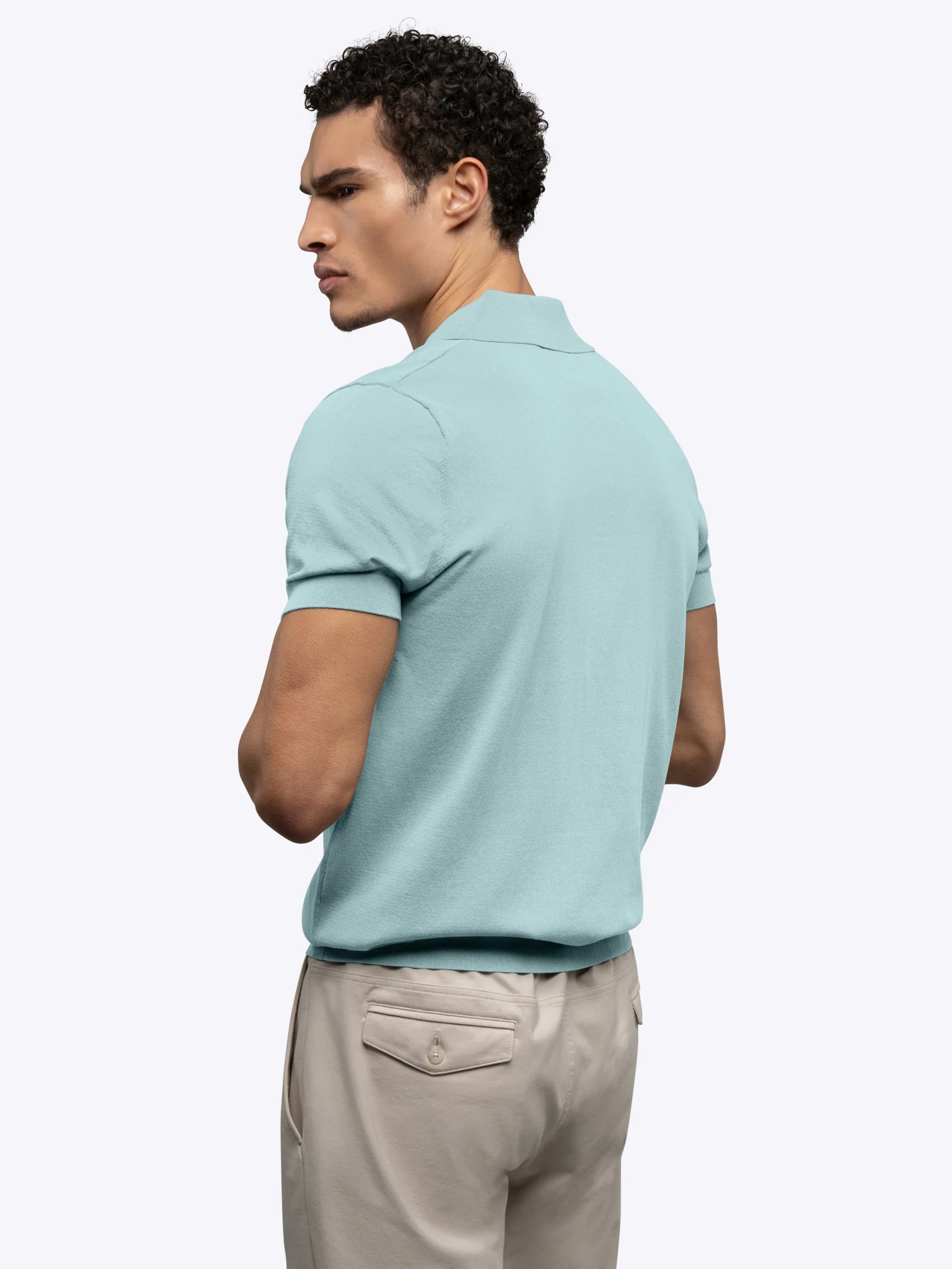 Riviera Knit Polo | Sterling Blue Signature-Fit - Image 3