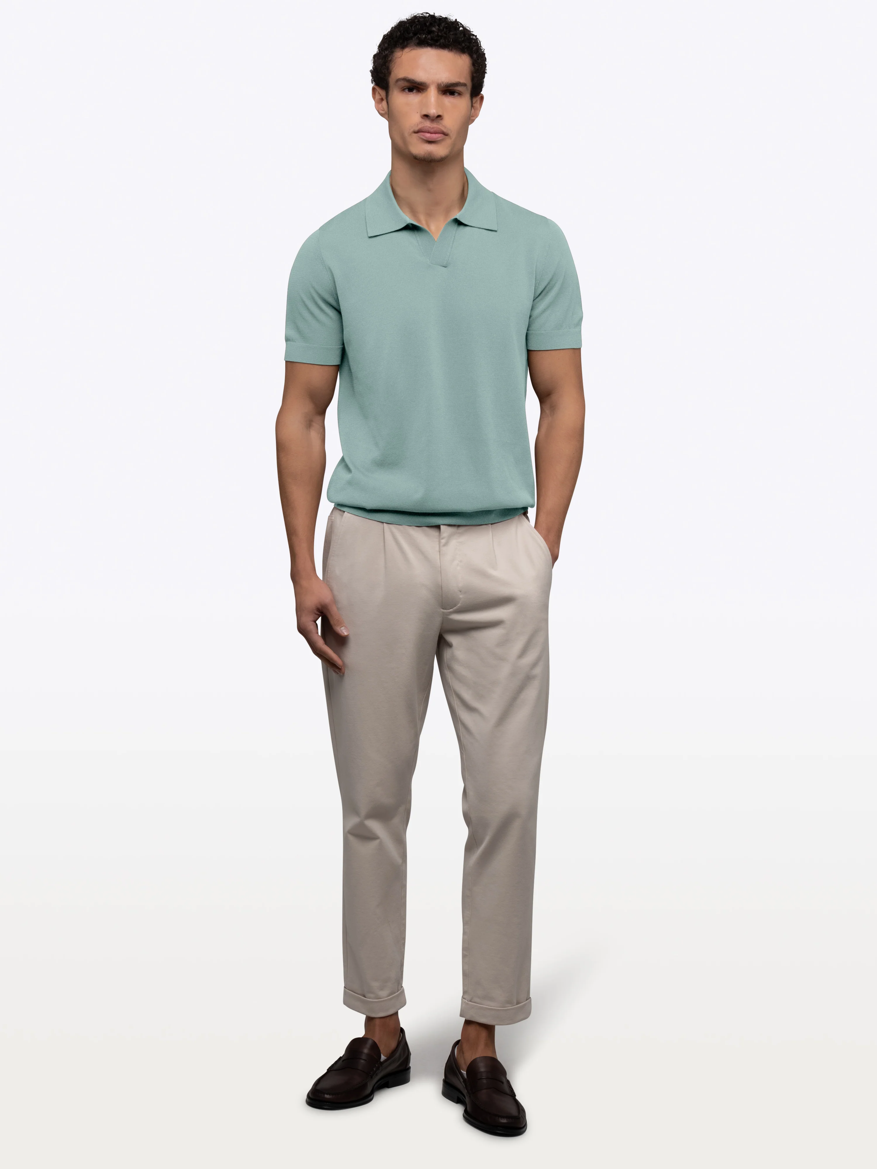 Riviera Knit Polo | Stormy Sea Signature-Fit - Image 4
