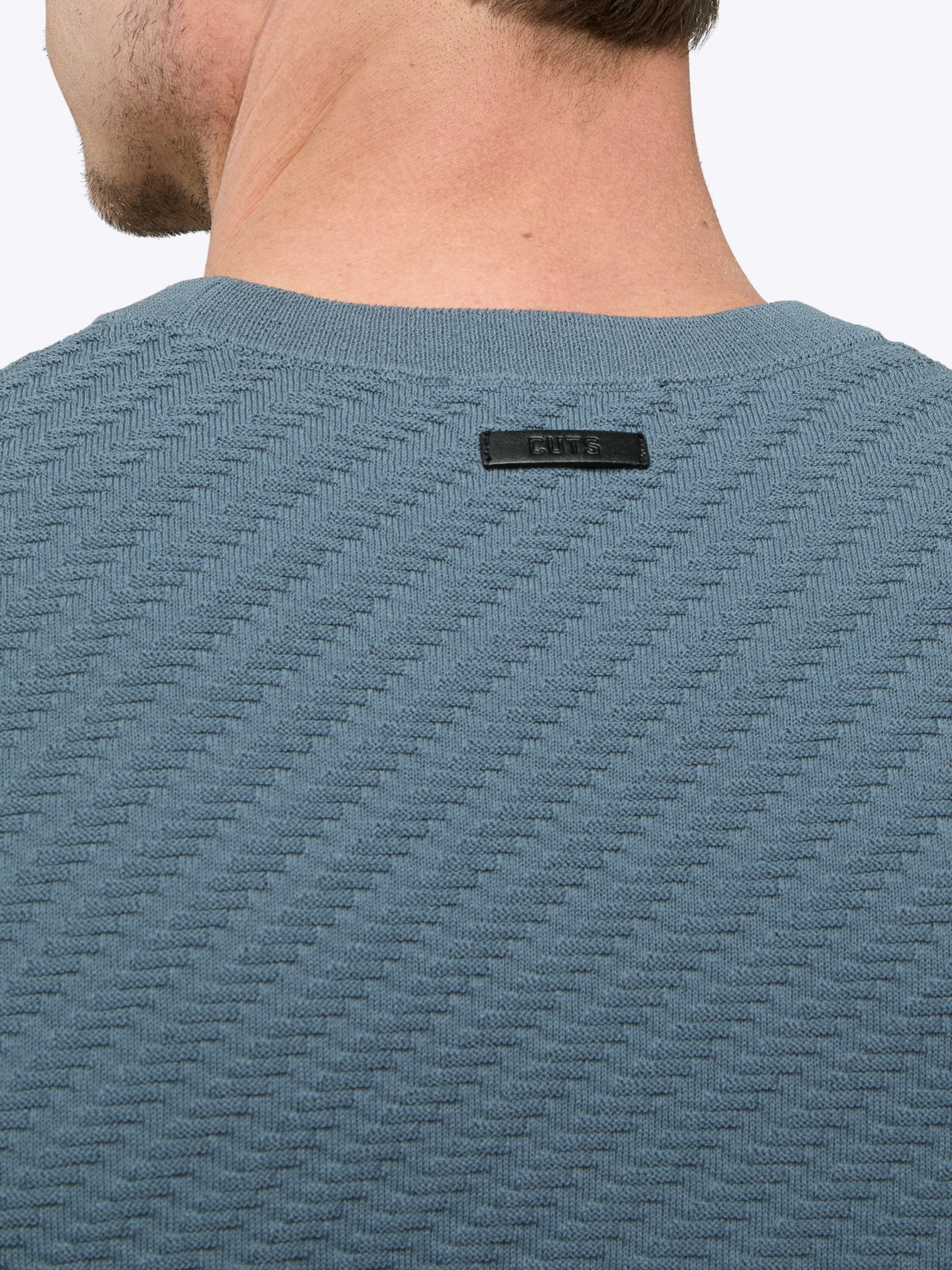Riviera Knit Textured Tee | Naples Blue Signature-Fit - Image 6