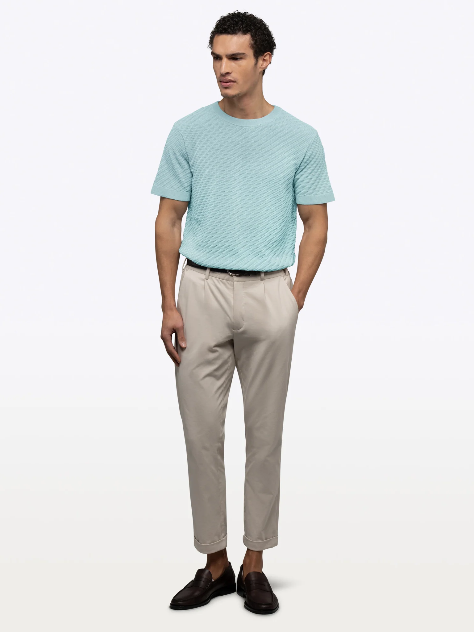 Riviera Knit Textured Tee | Sterling Blue Signature-Fit - Image 4