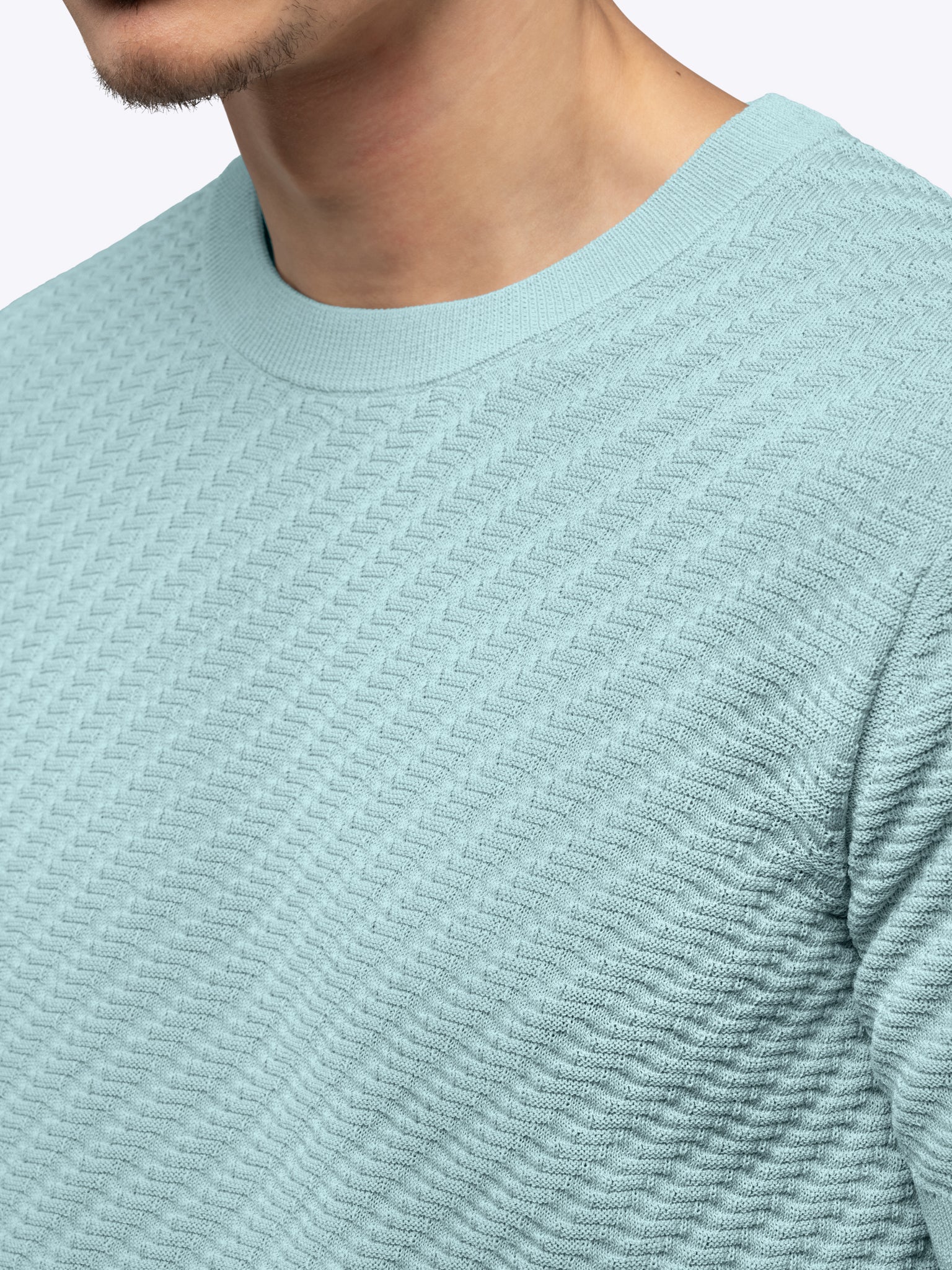 Riviera Knit Textured Tee | Sterling Blue Signature-Fit - Image 5