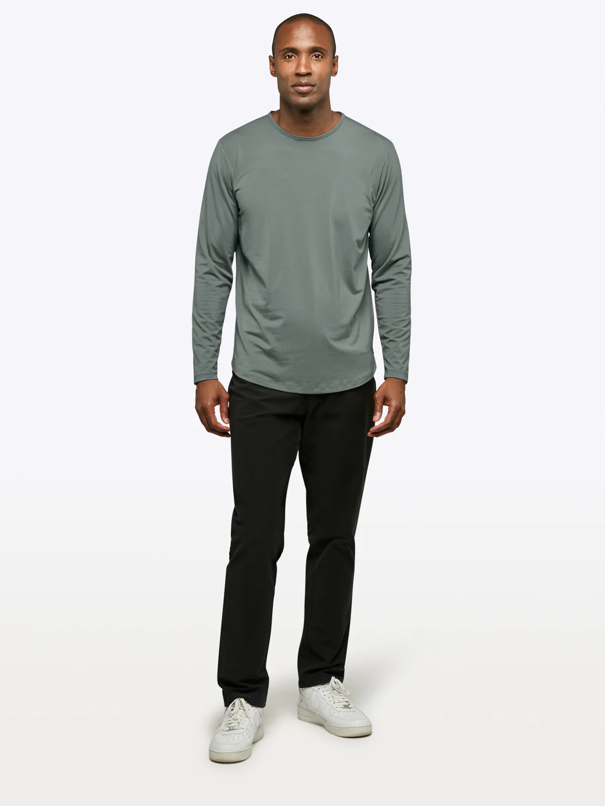 AO Long Sleeve Curve-Hem Tee | Sage Signature-fit PYCA Pro® - Image 3