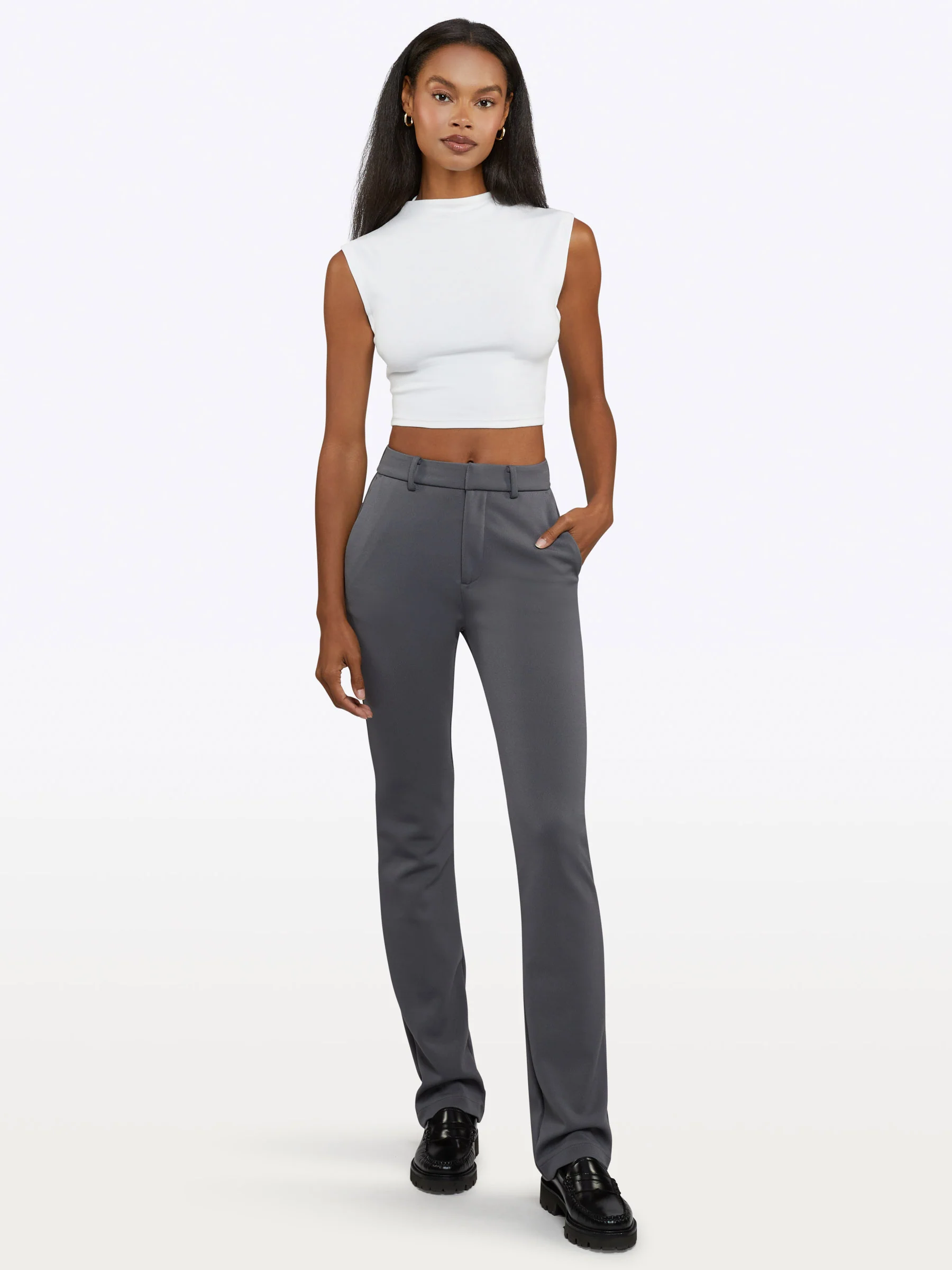 Sleeveless Tomboy Tee | White Tomboy-Cotton™ - Image 3