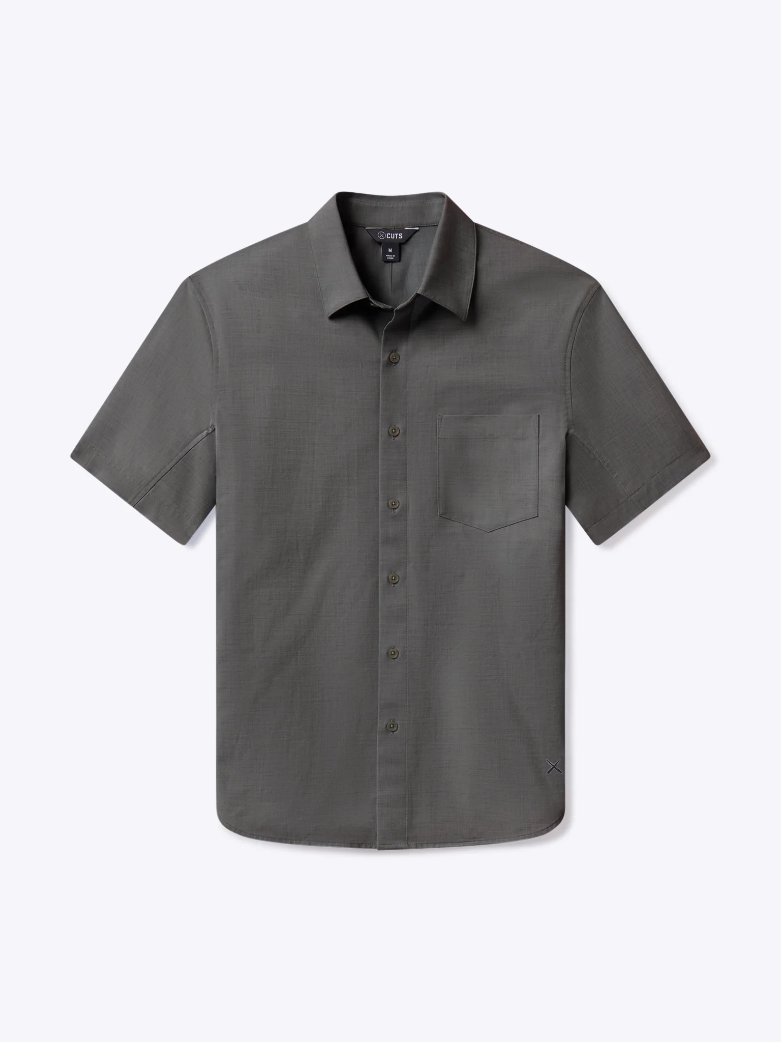 SoHo Short Sleeve Button Up | Heather Black Signature-fit