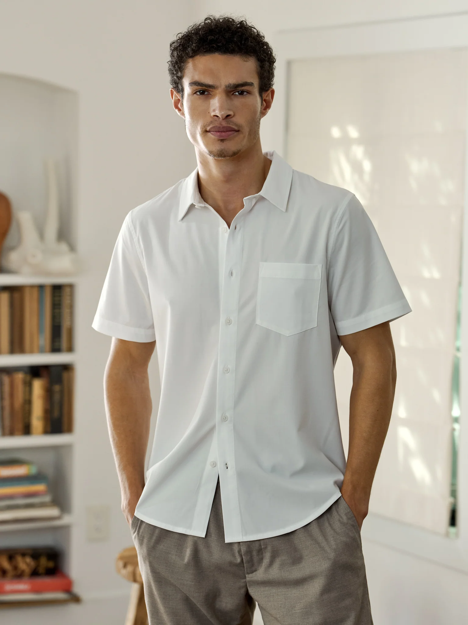 SoHo Short Sleeve Button Up | White Signature-fit - Image 2