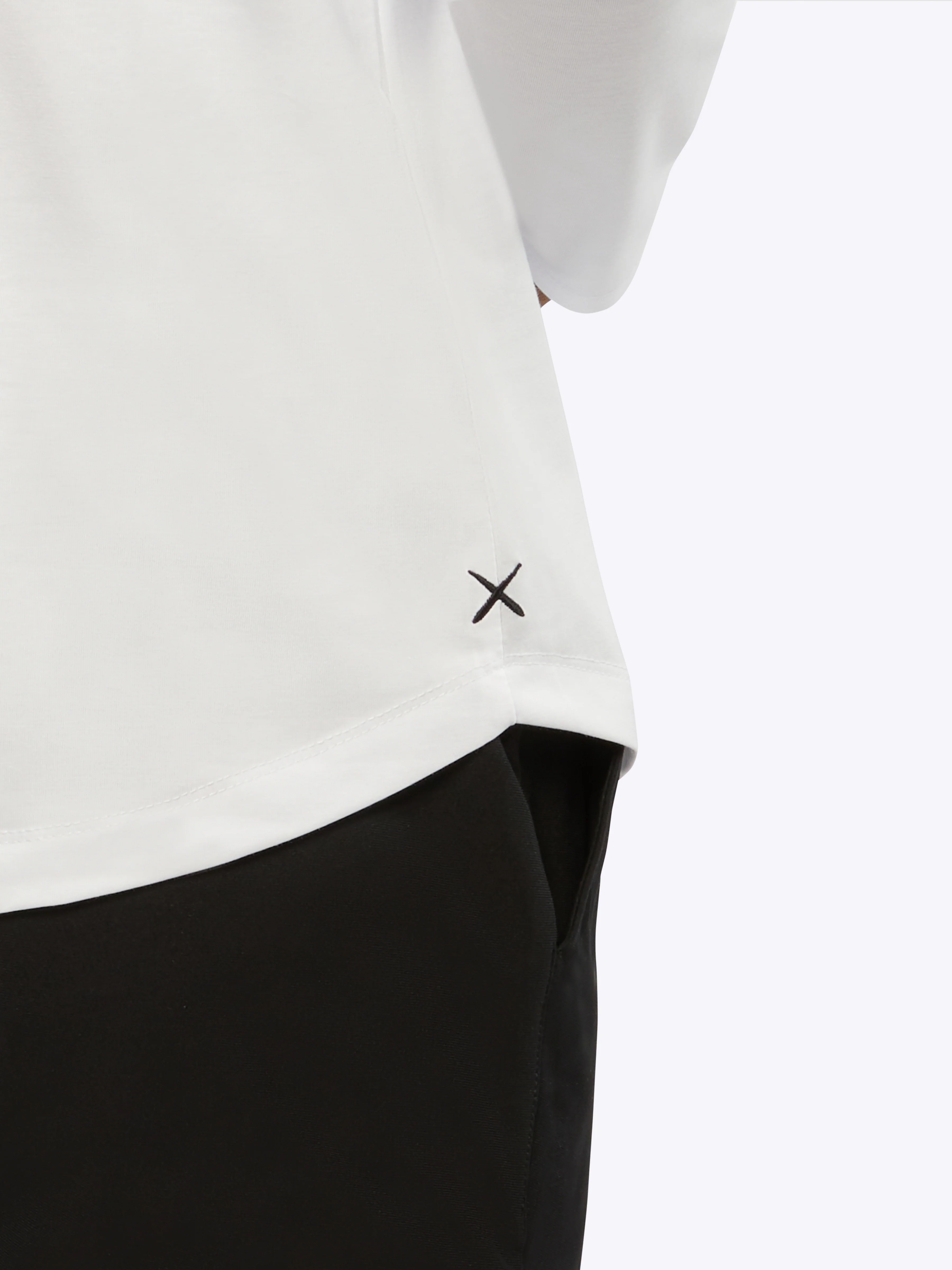 AO Long Sleeve Curve-Hem Tee | White Signature-fit PYCA Pro® - Image 6